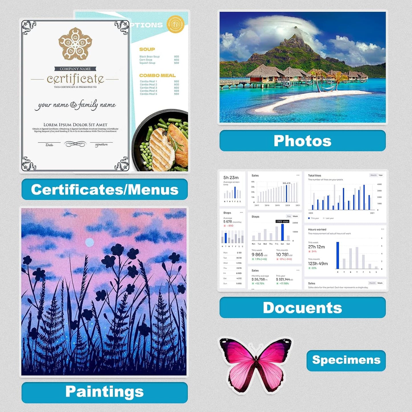 5 Mil Laminating Sheets, Holds 8.5 x 11 Inch Sheets 100 Pack, Thermal Laminating Pouches for Laminator, 9 X 11.5-inches/Letter Size Thermal Laminating Paper, Round Corner