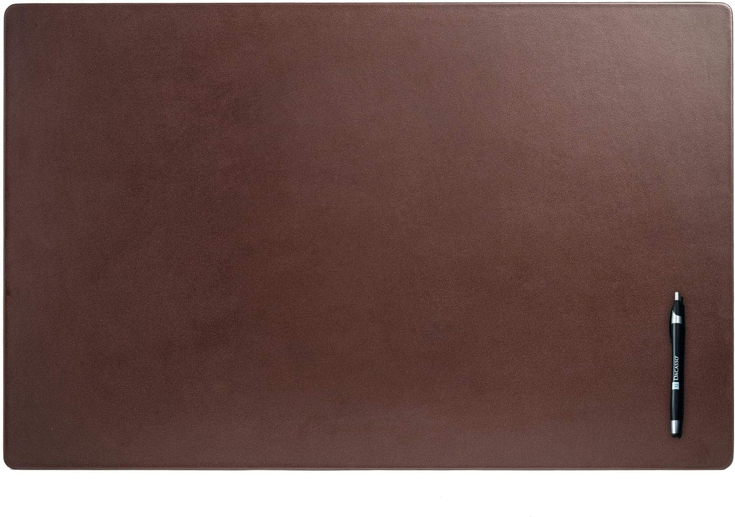 Dacasso Pad Without Side Rails Luxury Leather Blotter for Writing-Executive Desk Surface Protector, 30” x 19”, Chocolate Brown