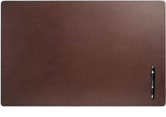 Dacasso Pad Without Side Rails Luxury Leather Blotter for Writing-Executive Desk Surface Protector, 30” x 19”, Chocolate Brown