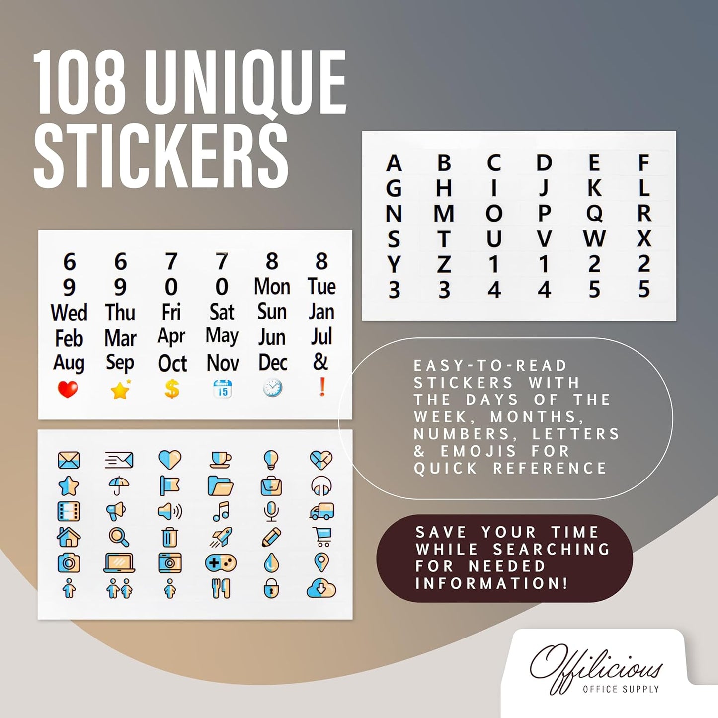 50 Manila Index Card Dividers with Tabs, 4x6 Blank, 108 Stickers - Monthly, Recipe & Greeting Card Dividers