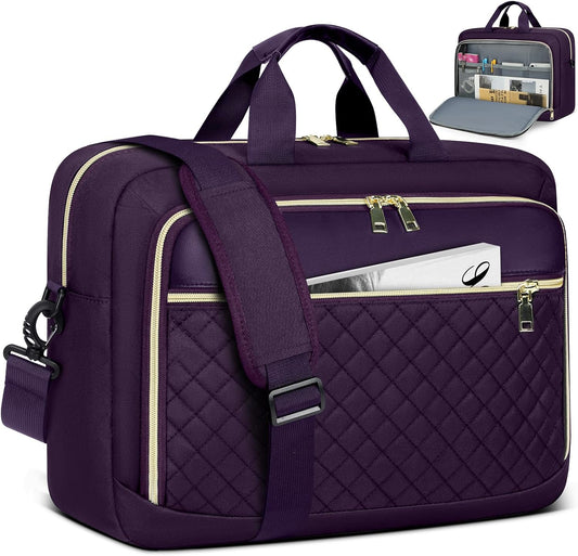NEWHEY Laptop Bag 17.3 Inch Laptop Briefcase for Women Men Waterproof Shoulder Messenger Bag Large Computer Bag for Business Office Work College, Purple