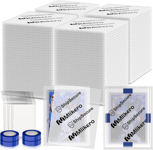 360 Pack Trading Card Shipping Protectors, 3.5'' x 4.5'' Plastic Card Protector with Tape Rolls for Mailing Sports Cards