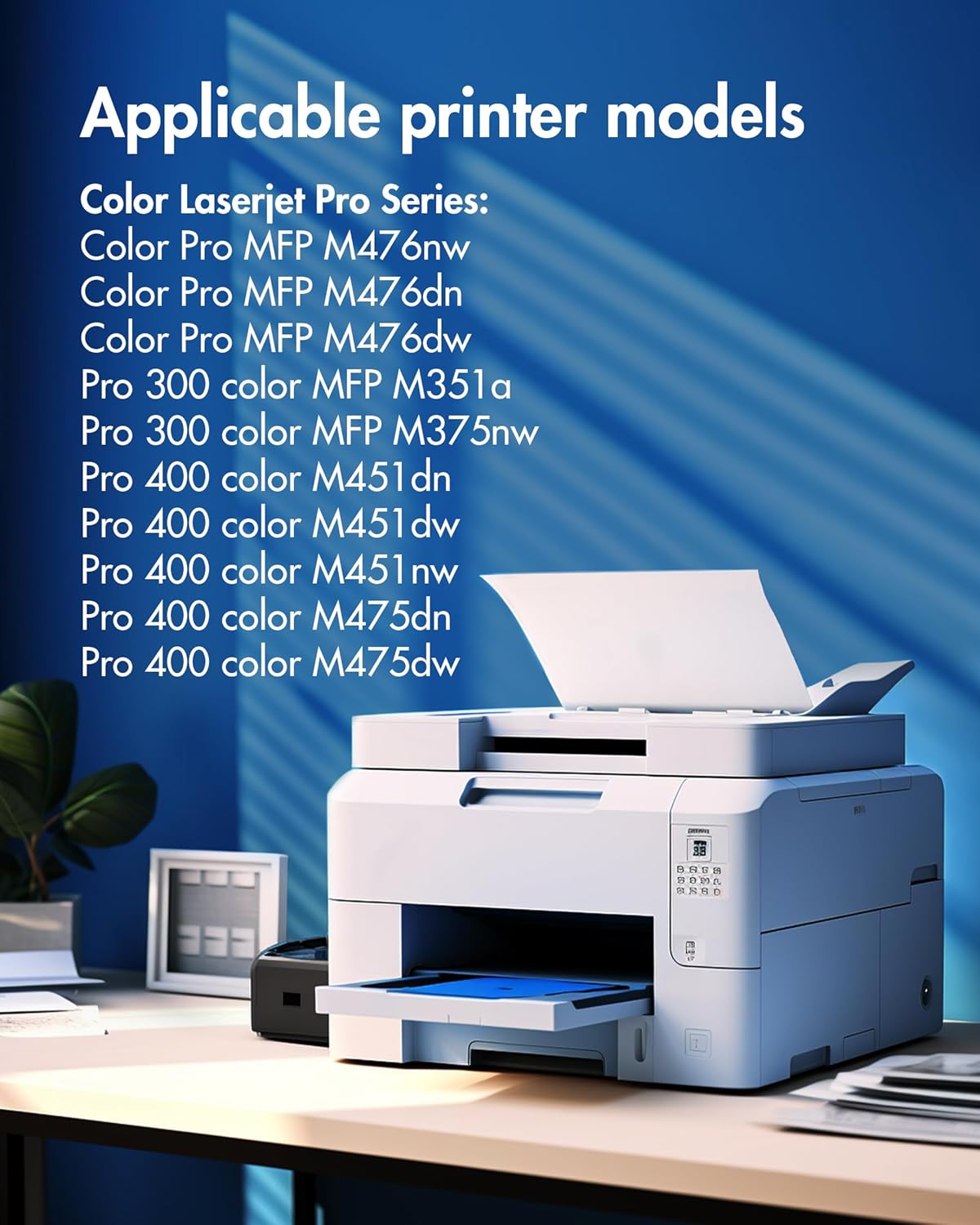 305X Toner Cartridges (with Chip) - 4 Pack High Yield Replacement for HP 305A Toner Cartridge CE410A, Works for Laserjet Pro 400 M451dn M451nw M475dn M475dw M451dw M375nw Series Printer | CE410X