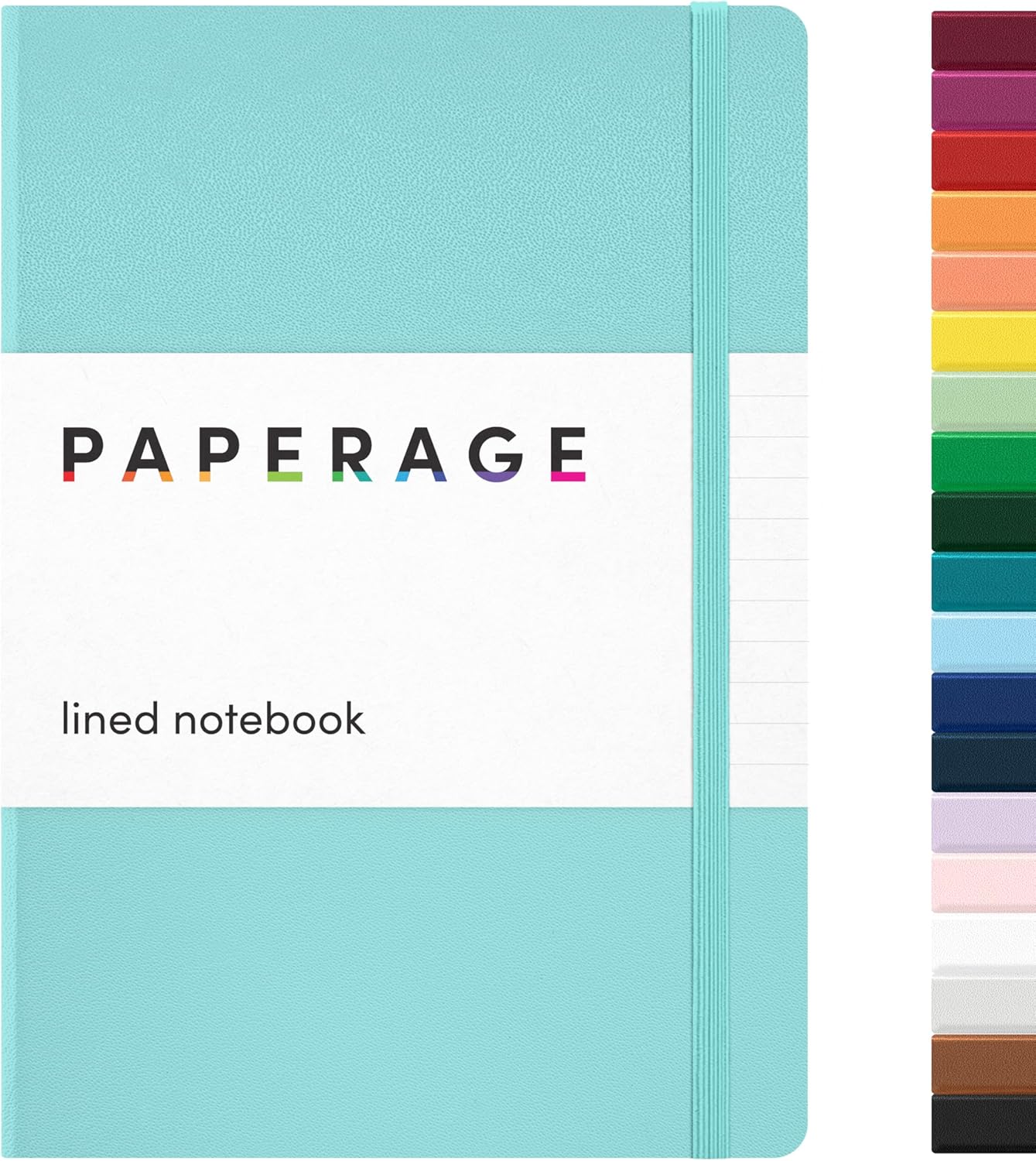 PAPERAGE Lined Journal Notebook, (Mint), 160 Pages, Medium 5.6 in x 8 in - 100 GSM Thick Paper – Hardcover Journaling Notebook for Work, School & Note Taking