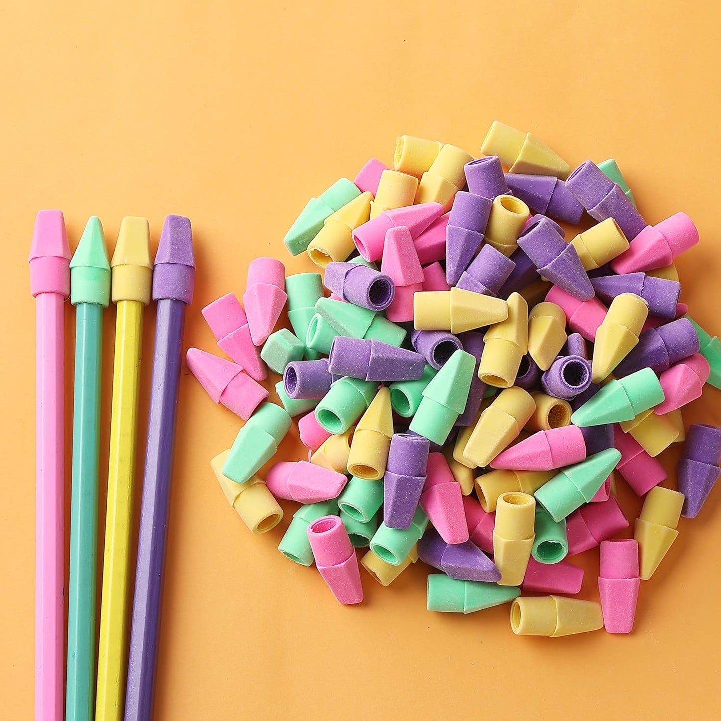 Mr. Pen- Pencil Toppers, 500 Pack, Vibrant Colors, Pencil Top Erasers, Back to School Supplies