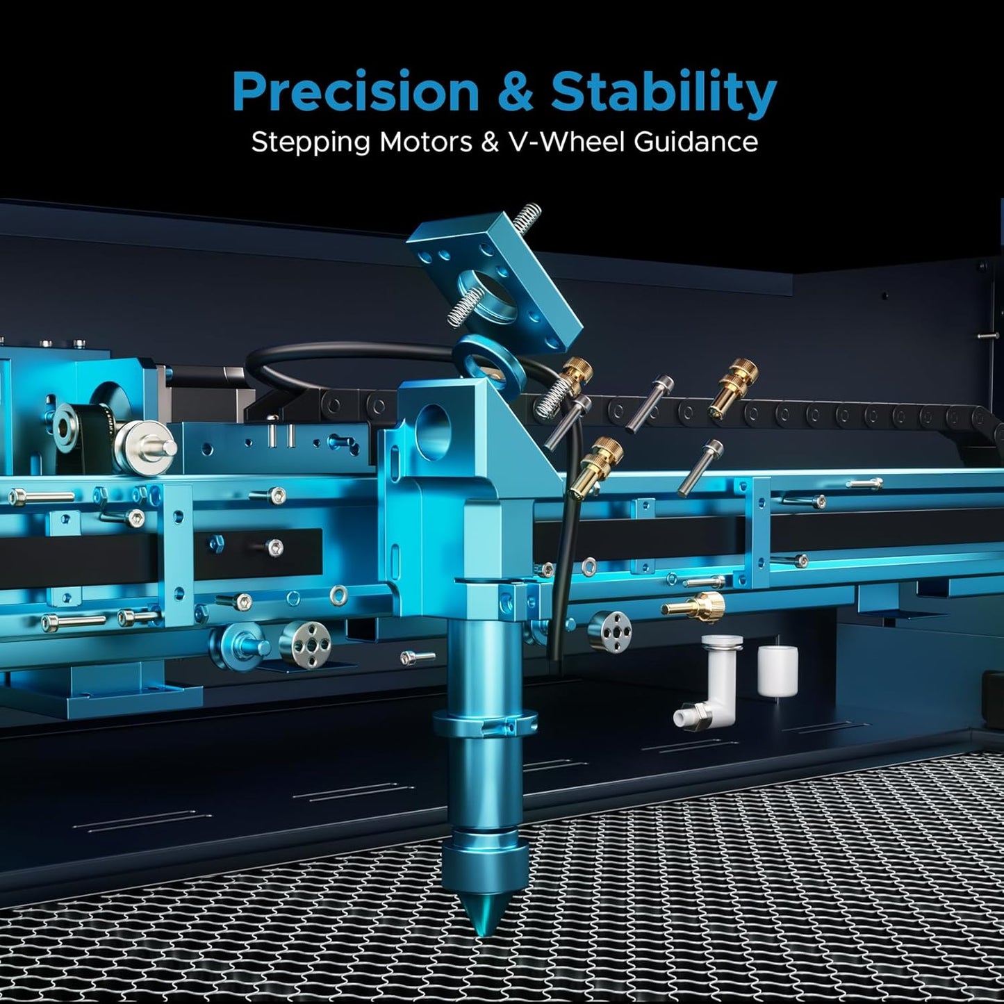 OMTech Pronto 130W CO2 Laser Engraver & Cutter with LightBurn – 51"x35" Workspace, 1,000mm/s Speed, Autofocus, 2-Way Pass, Air Assist, for Wood, Acrylic & More