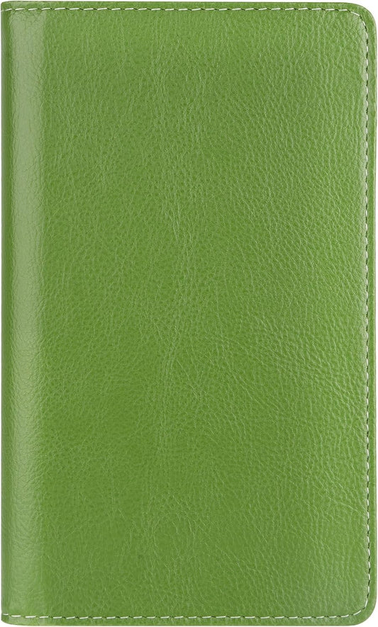 Sooez Leather Professional Business Card Book Holder Organizer, 240 Capacity Credit Card Booklet, PU Name Cards Holder Storage File for Men Women, Grass Green