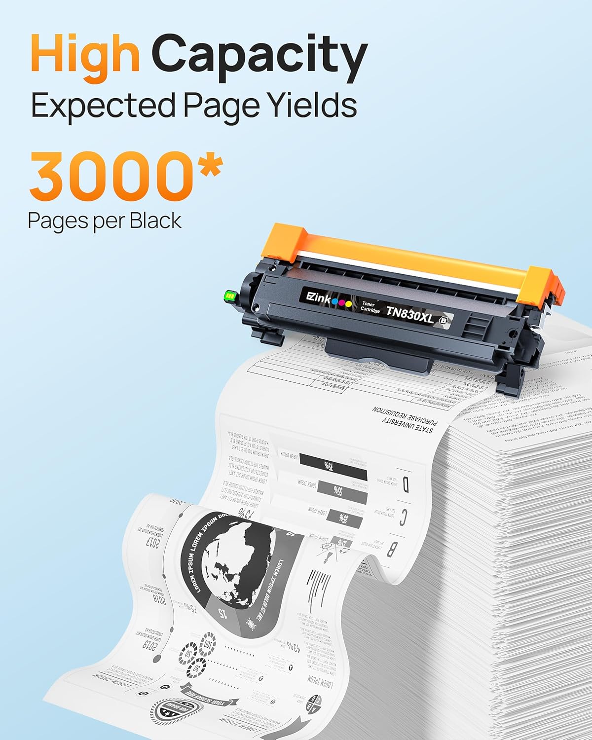 E-Z Ink Compatible TN830 Toner Cartridge Replacement for Brother TN830XL TN830 TN 830 Toner Cartridges with Brother DCP-L2640DW HL-L2460DW HL-L2480DW HL-L2400D HL-L2405W MFC-L2820DW Printer (2 Black)