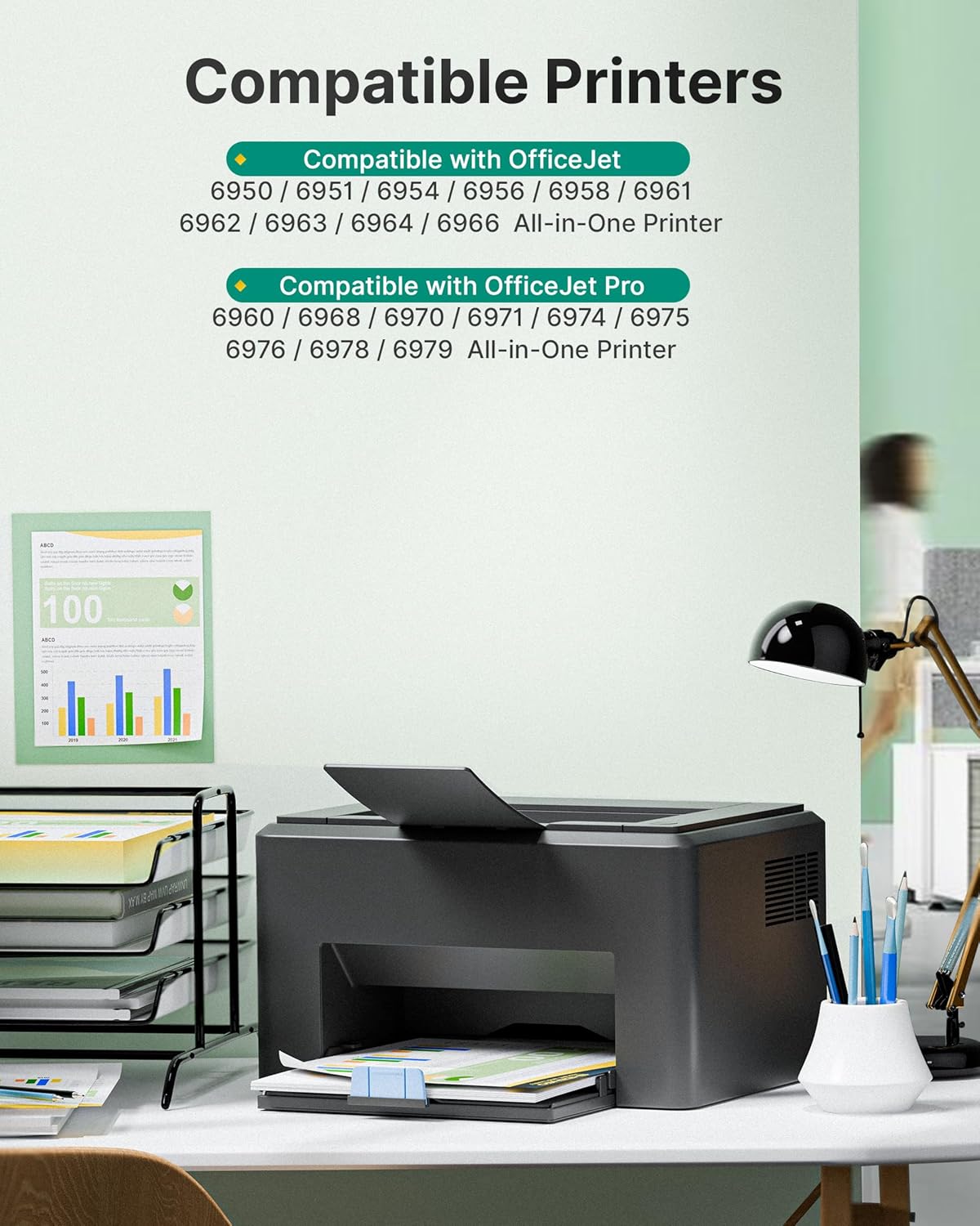 902XL Ink Cartridges for HP Printers Compatible Replacement for HP 902 902 Ink Cartridges HP902 XL for OfficeJet Pro 6978 6968 6974 6975 6960 Officejet 6951 6954 6956 6958 Printer, 4 Pack Latest Chip