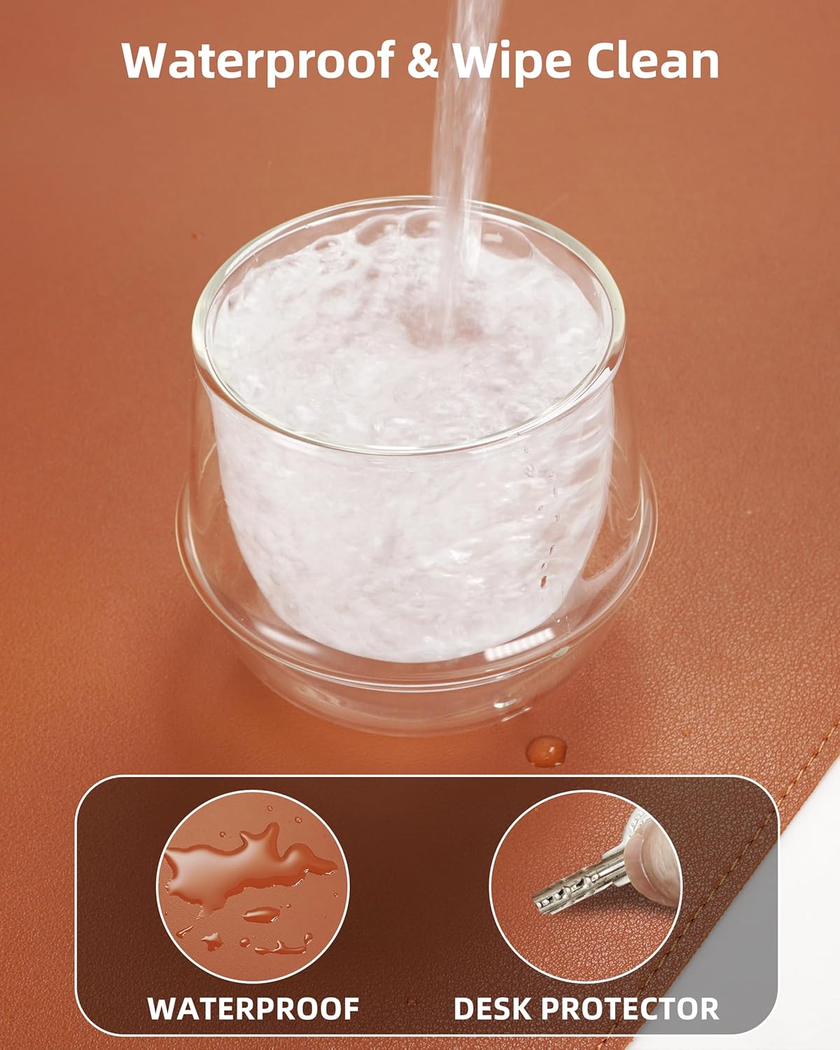 Leather Desk Pad Protector,Office Desk Mat,Large Mouse Pad, Non-Slip PU Leather Desk Blotter,Desk Pad,Waterproof Desk Writing Pad for Office and Home (Black,31.5" x 15.7")