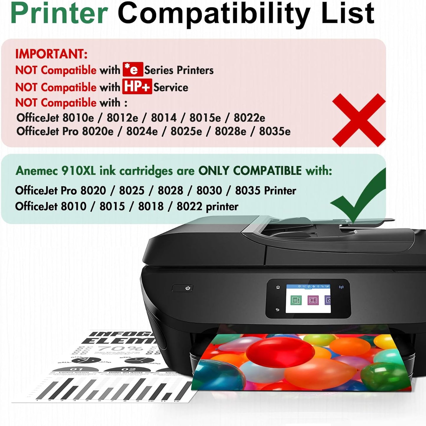 910XL Ink Cartridges Combo Pack Replacement for HP Ink 910 XL Compatible with OfficeJet Pro 8020 8025 8028 8035 8030 8010 8015 8018 8022 Printer, 4 Pack