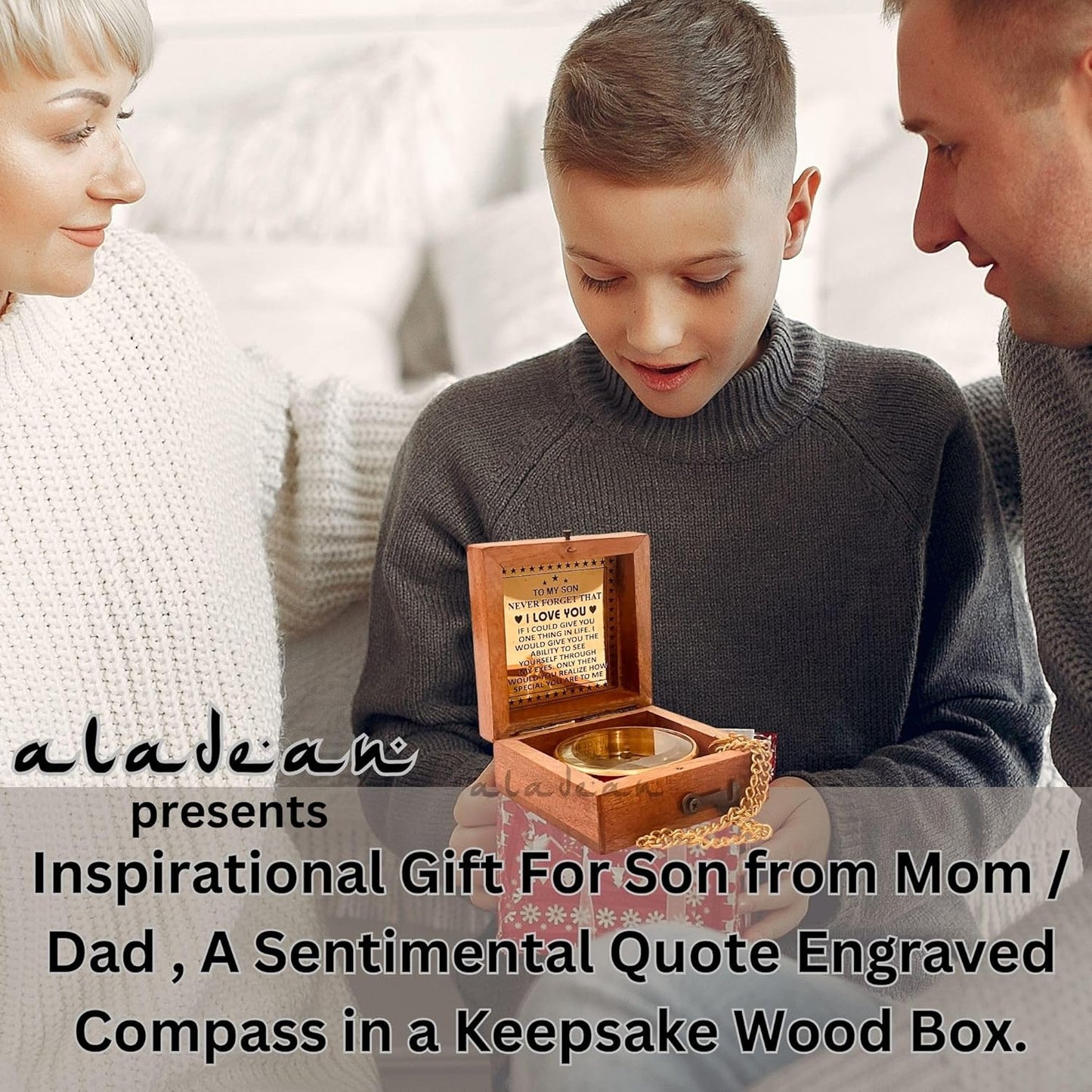 To My Son Compass Gift From Mom and Dad | 2" - For Teenage Son's Graduation, Christmas, Birthday, Baptism, Confirmation, Communion