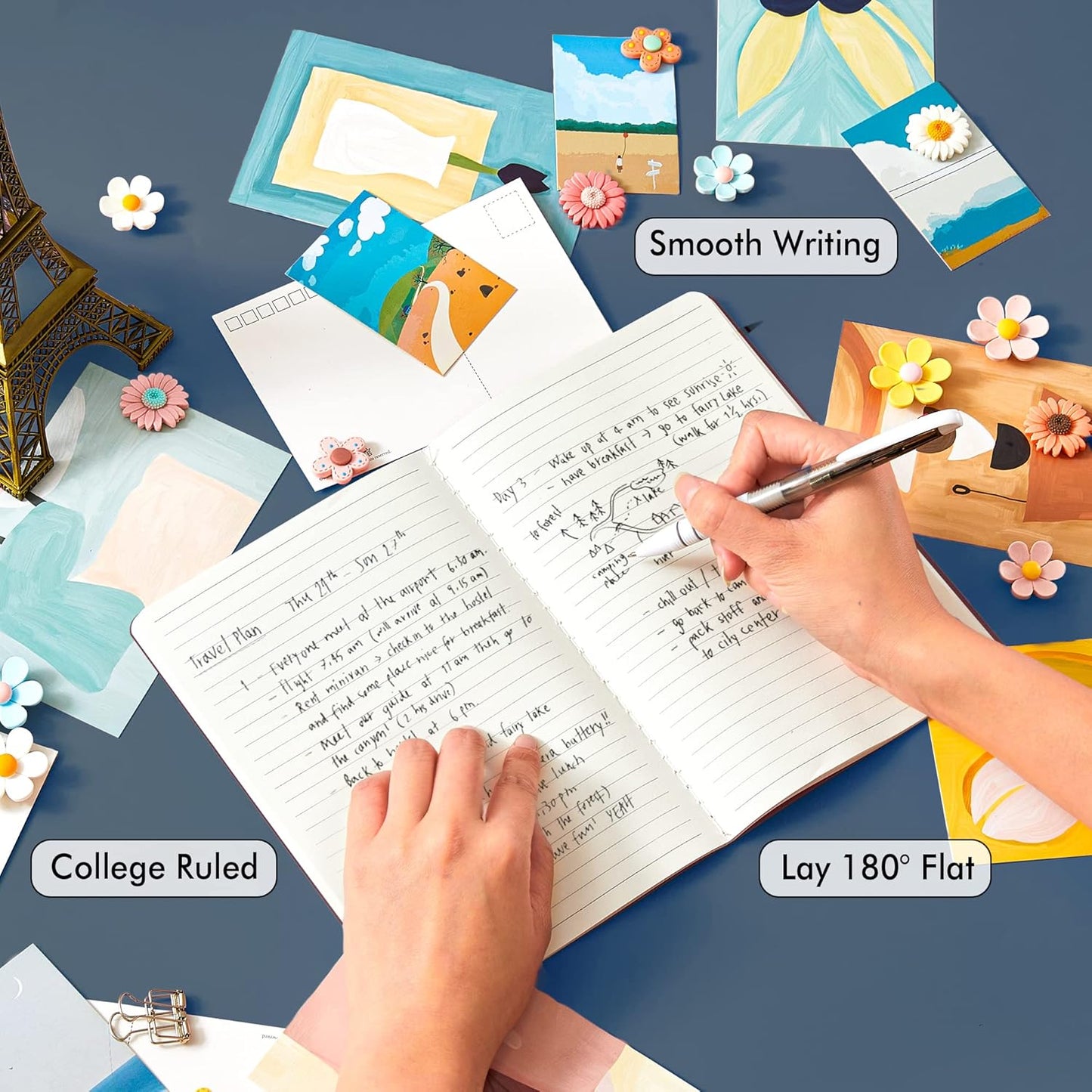 feela 16 Pack Soft Cover Journal Bulk, Lined Notebooks College Ruled for Work for Women Girl Writing, Blank Travel Journal Note Taking Notebook School Business Supplies, 8.2” x 5.5”, A5, Brown