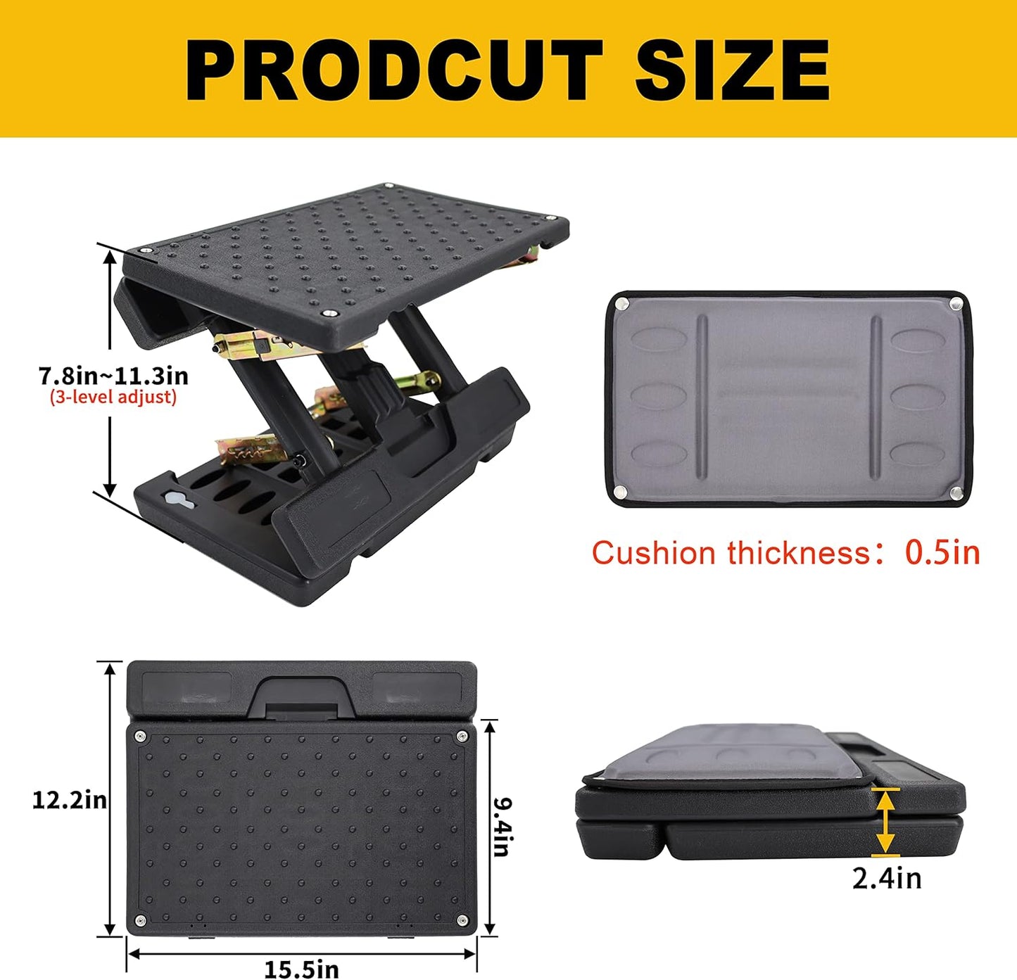Adjustable Foot Rest Under Desk, Ergonomic Foot Stool for Office Use with Massage (PB-Gray)