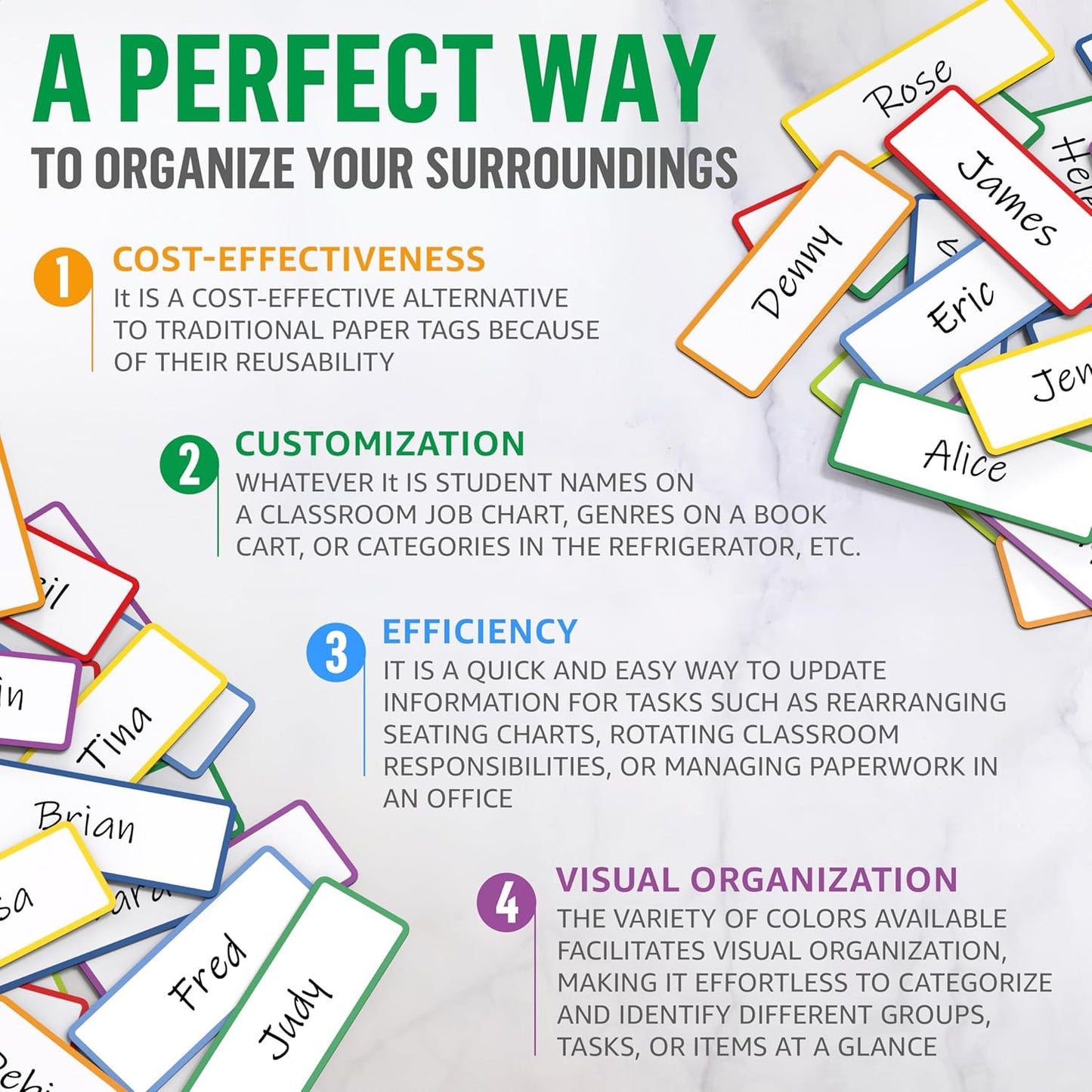 100 Pack Dry Erase Magnetic Labels 3.2x1.2 in - Magnetic Name Tags for Classroom Lockers School Bus - Classroom Magnets for Names - Magnet Labels for Whiteboard Magnet Names Plates for Classrooms