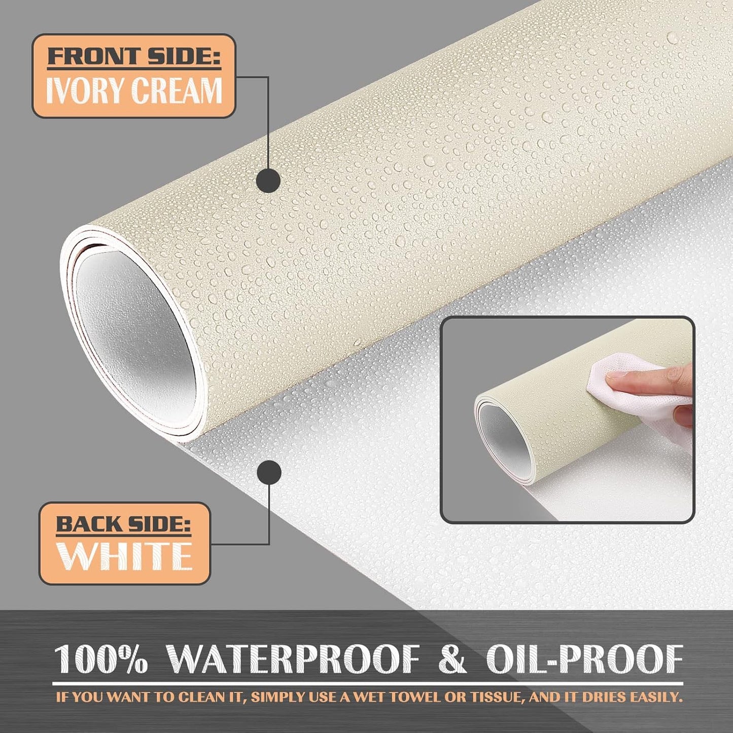 K KNODEL Small Office Leather Desk Mat, Mouse and Keyboard Pad, Computer and Laptop Mat, Desktop Protector and Cover, Writing Pad and Blotter (23.6"x13.8", Ivory Cream)