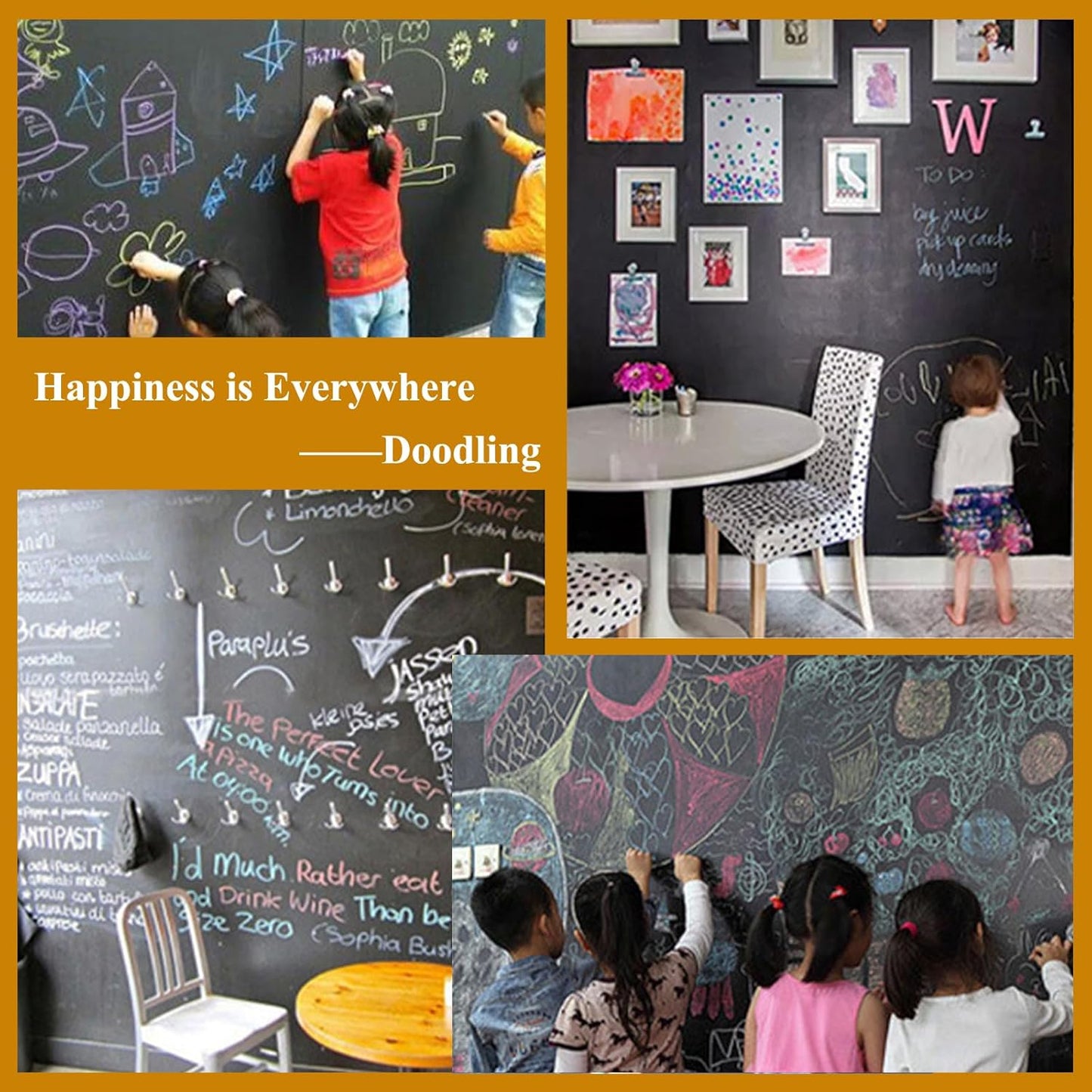 Magnetic Chalkboard Contact Paper with Adhesive, 47" x 23" Magnetic Blackboard Film for Walls, Peel and Stick – Ideal for Office, Classroom, Home. Includes Dustless Chalk, Wiping Cloth, and Magnet