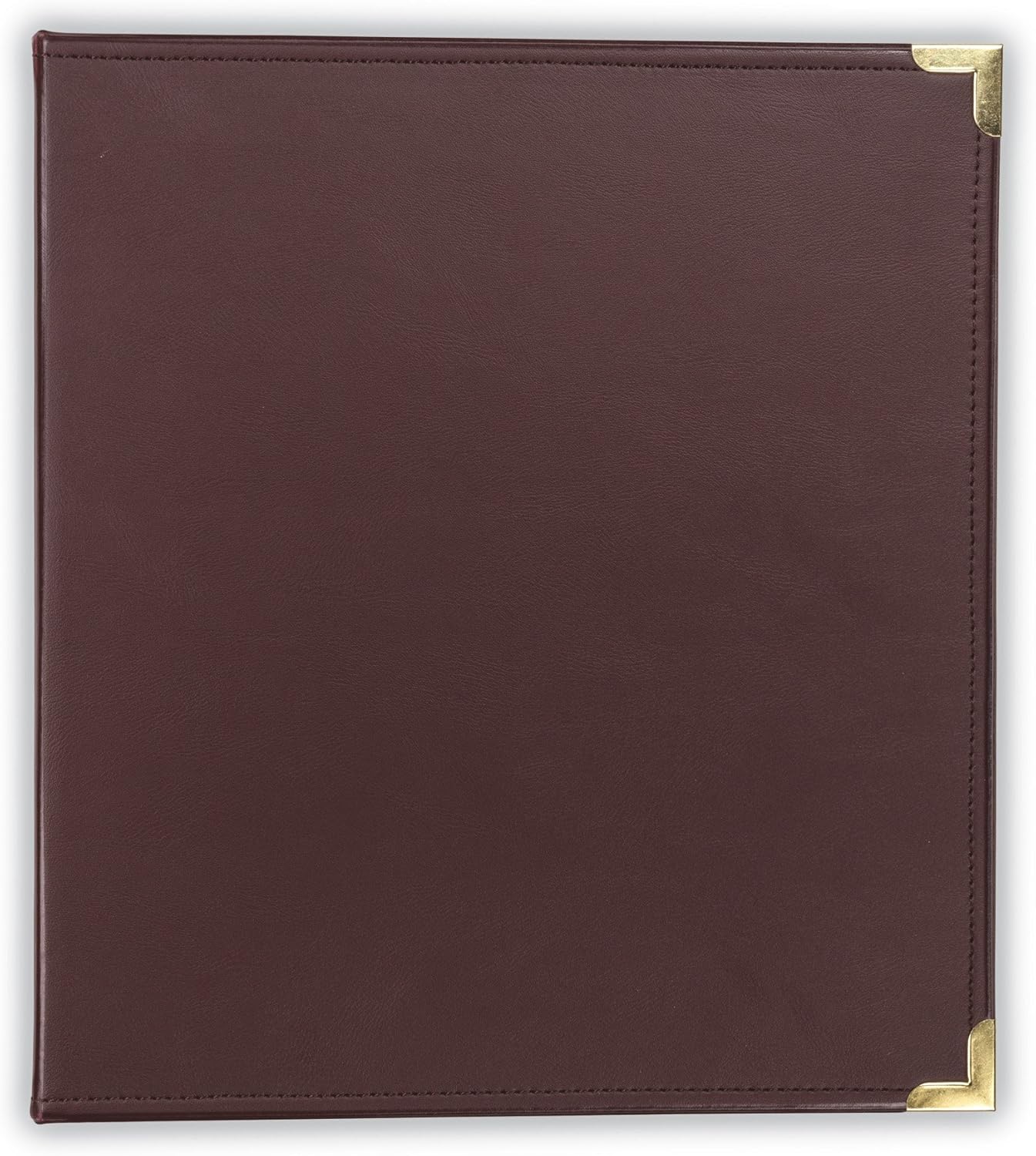 Samsill Classic Collection Leather 3 Ring Binder, Executive Presentation Portfolio, 0.5 Inch (Holds 100 Sheets), Brass Round Ring, Burgundy
