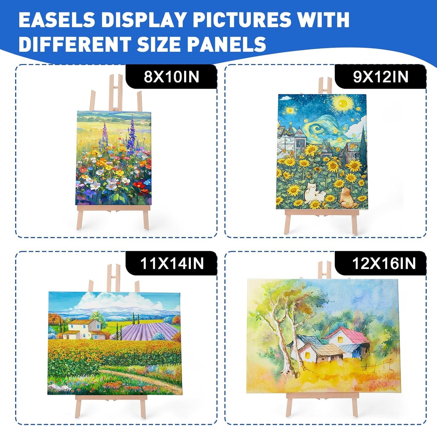 ESRICH 2pcs 17 Inch Tabletop Easels, Easel Stand for Painting,Tripod, Painting Party Easel, Kids Student Desktop Easel for Painting,Paint Easel for Canvas Painting