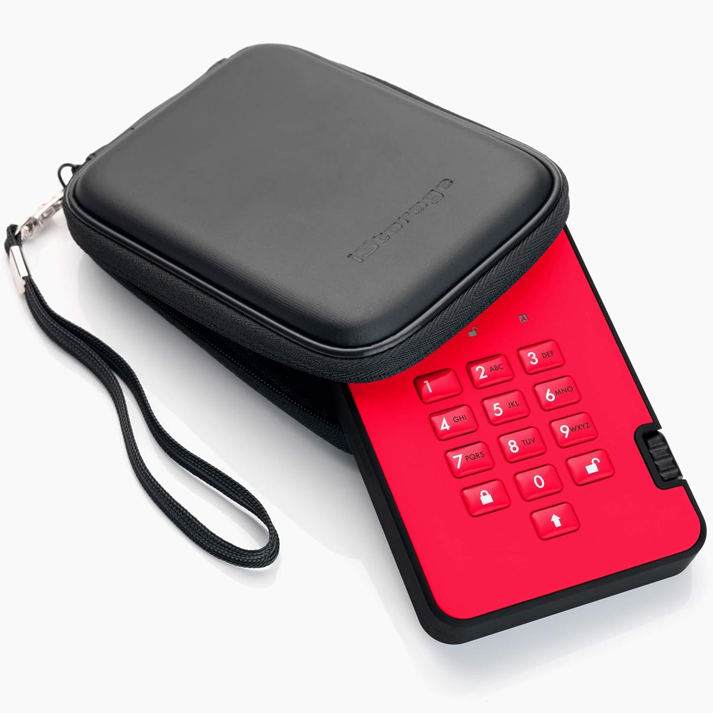 iStorage diskAshur2 HDD 2TB Red | Secure portable hard drive | Password protected | Dust & water resistant | Hardware Encryption