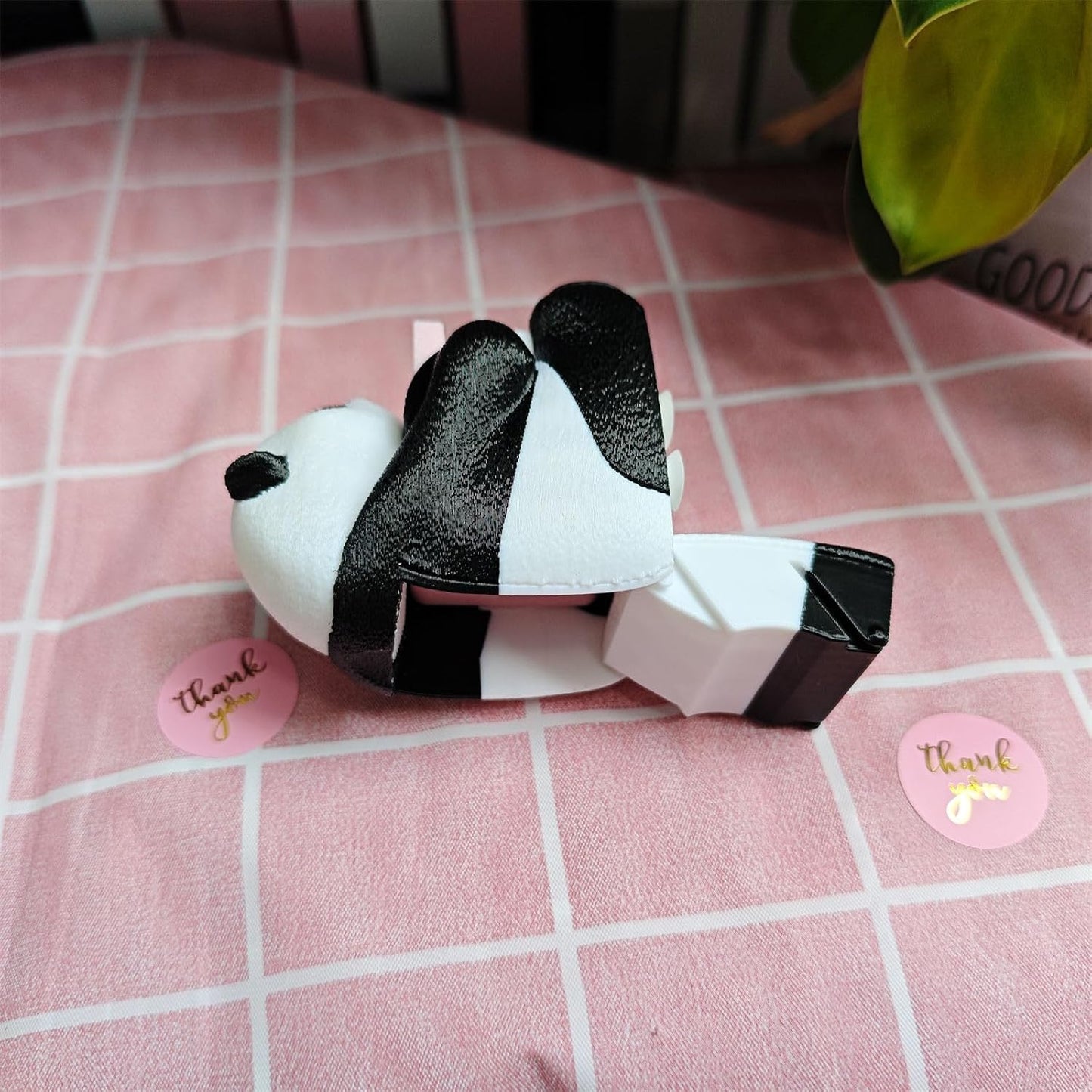 Panda Manual Sticker Dispenser Postage Stamp Roll Dispenser Holder for Desk, Stamps NOT Included, 1.18" Core, Black, C03