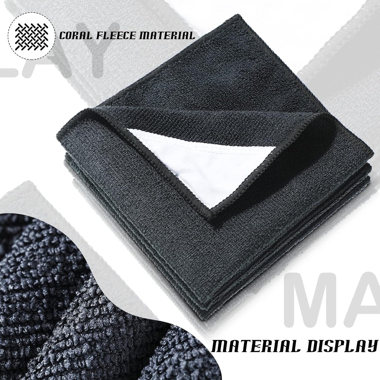 Gerrii 8 Pcs Magnetic Cleaning Cloth Dry Erasers for White Boards Compatible with Most Whiteboards Dry Erase Reusable Microfiber Cloth Eraser 12 x 12 Inch(Dark Gray)