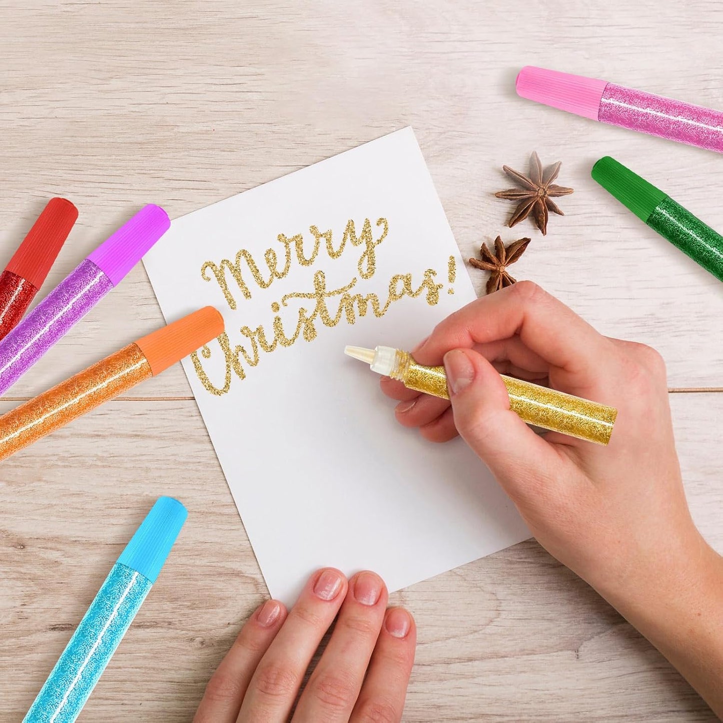 72 Pcs Glitter Glue Pens Bulk 18 Colors Crafts Pens Stick Glitter Glue for Crafts School Gifts Supplies for DIY Arts, Projects Scrapbooking, Cards(6 ml)