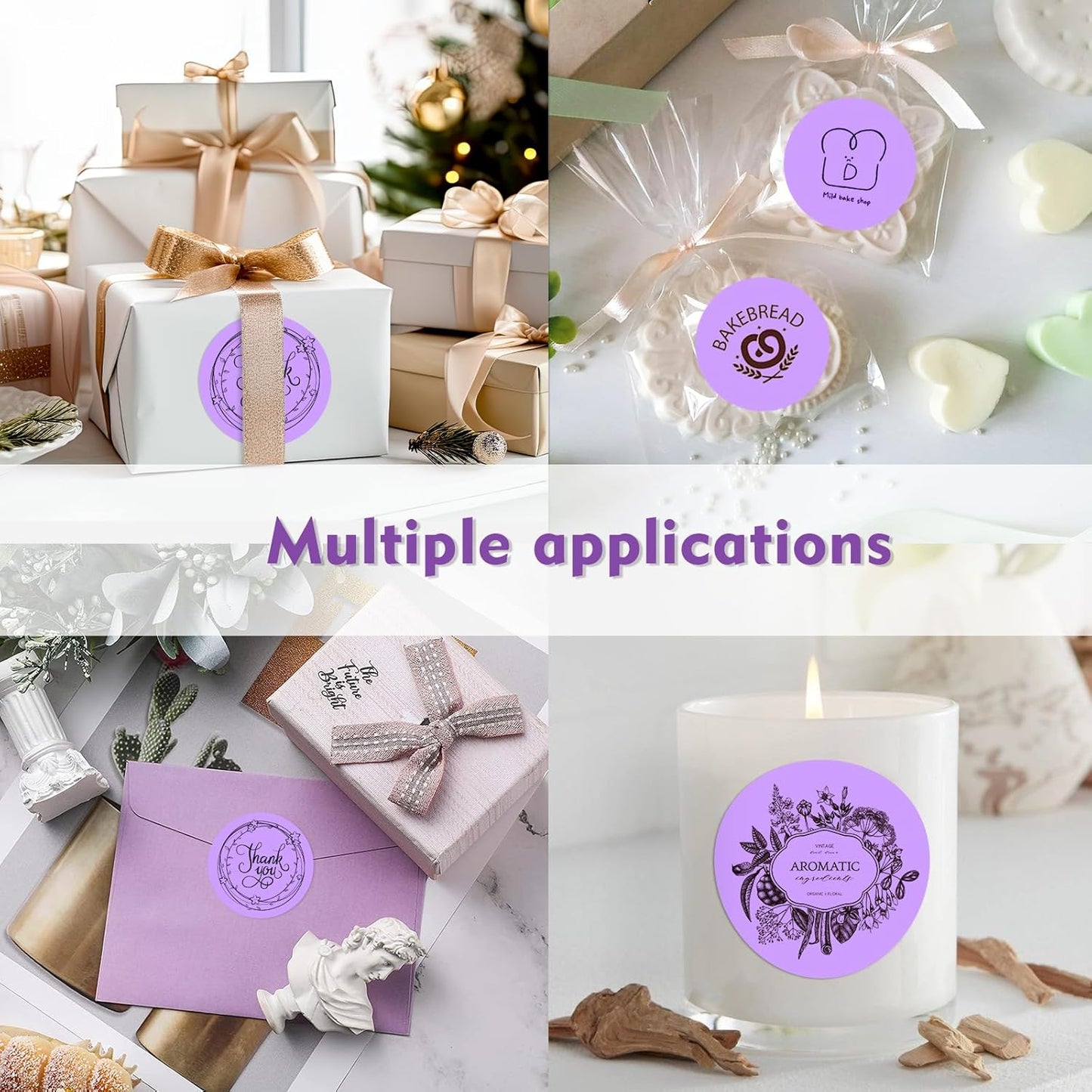 3 X 3 Inch Color Coding Dot Labels Circle Thermal Printable Waterproof 2000 Pcs Round Stickers Adhesive Writable for Office, Home, Garage, DIY Sticker, Barcodes, Name Tag, Light Purple