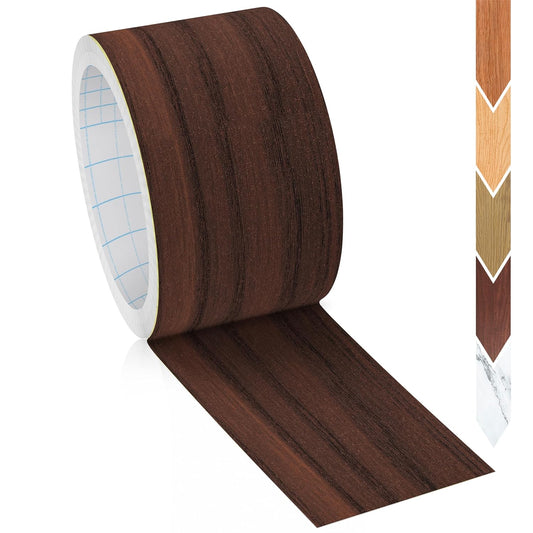 GSCIT Club Walnut Wallpaper, 2.4 inch X 25ft Self Adhesive Wood Grain Repair Tape Walnut Repair Patch for Tables, Chairs, Baseboards, Doors, Windows, Floors, Handicraft DIY.