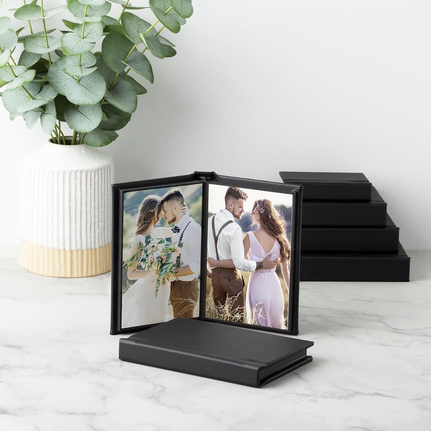 Neil Enterprises Inc. 4" x 6" Black Leather Self-Stick Photo Album - Holds 10 photos