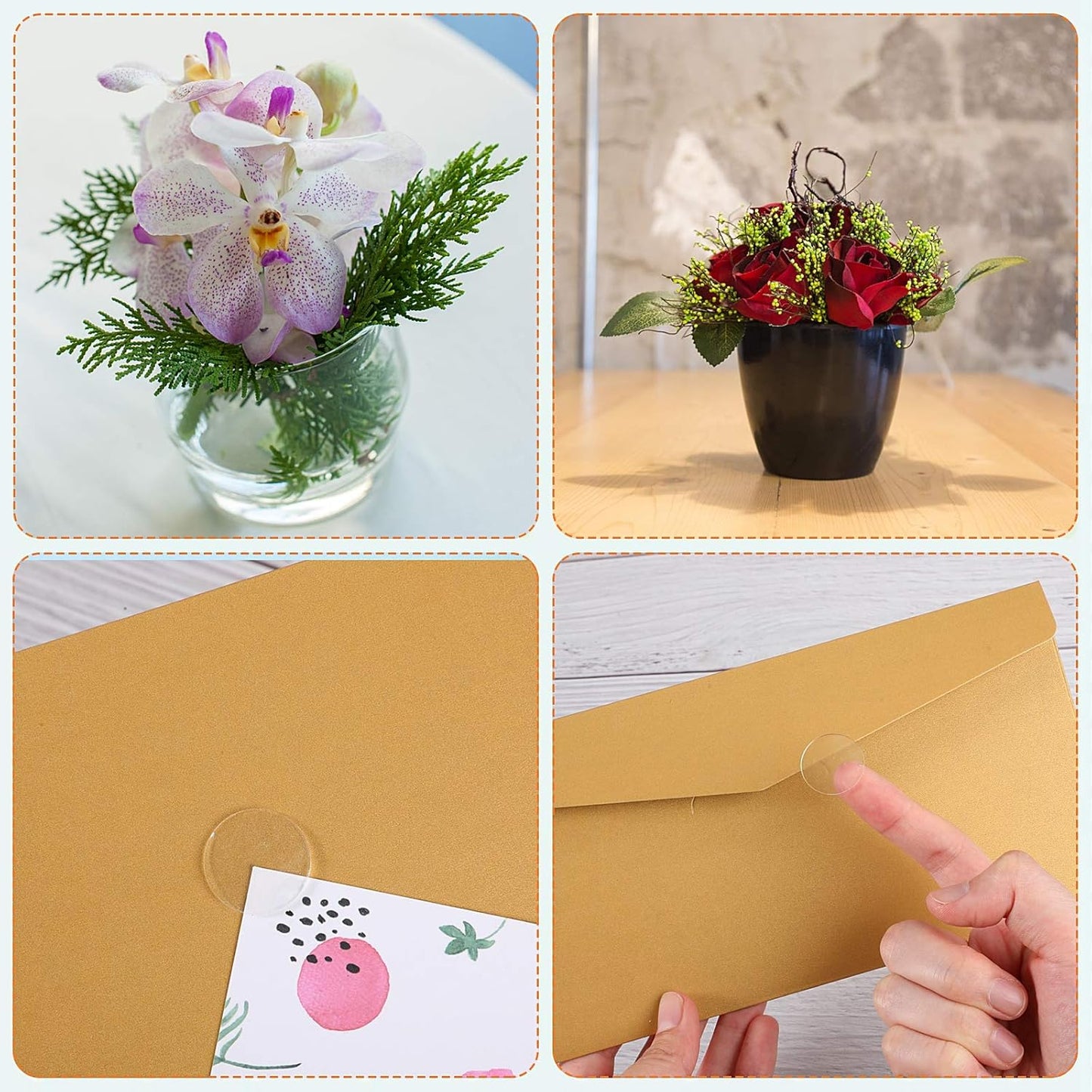 Zonon 1000 Pcs Double Sided Adhesive Dots Clear Glue Point Tape Stickers Balloon Glue Round Mini No Traces Adhesive Sticker Dot Sticker for Classroom Decor Craft DIY Office (0.79 Inch/ 20 mm)