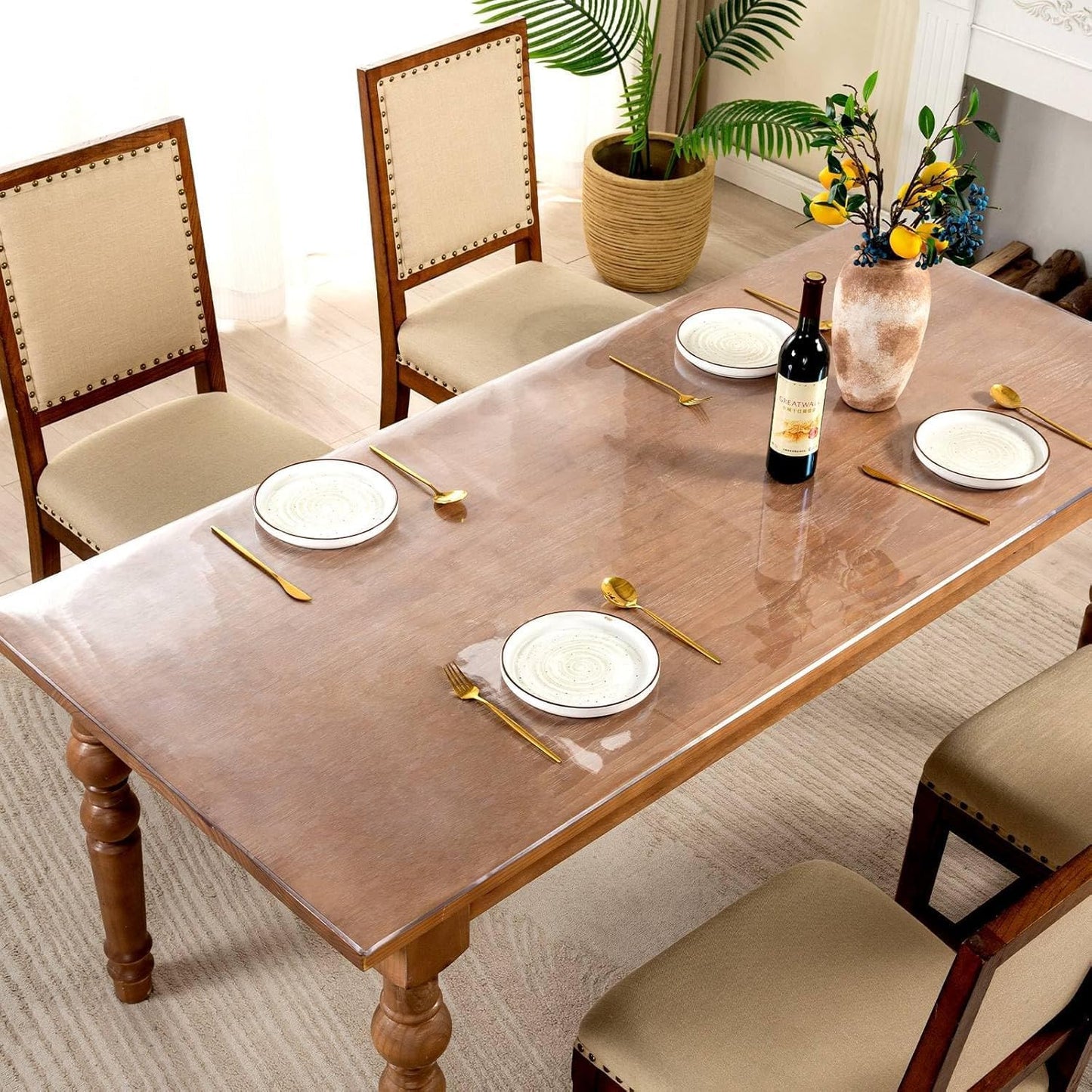 24 x 54 Inch Clear Table Cover, 2mm Thick Desk Mat, Plastic Vinyl Table Protector, Desk Pad