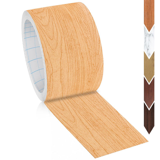 GSCIT Club Maple Wallpaper, 2.4 inch X 50ft Self Adhesive Wood Grain Repair Tape Maple Repair Patch for Tables, Chairs, Baseboards, Doors, Windows, Floors, Handicraft DIY.