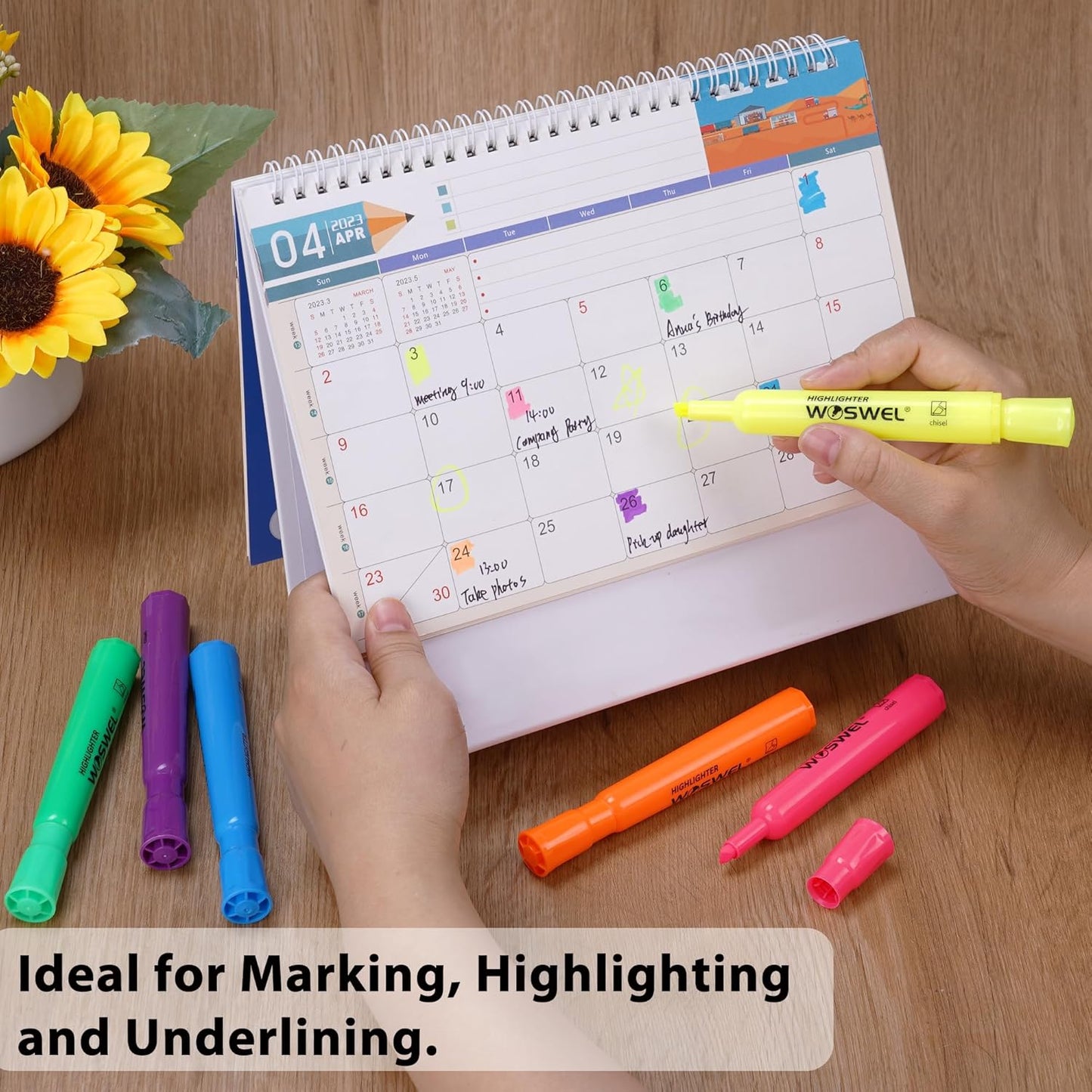 Highlighters Bulk, 72 Pack Tank Style Highlighters Assorted Fluorescent Colors Set, 6 Bright Colors Chisel Tip Highlighter Markers for Kid and Adult Coloring, Highlighting as School Supplies