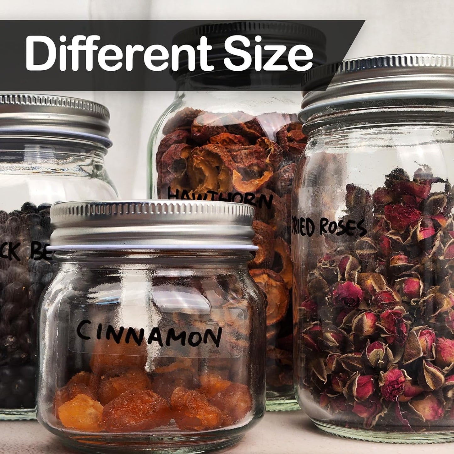 170Pcs Clear Removable Labels for Jars,for Storage Bins,for Food Containers with 2 Liquid Chalk Marker(Transparent)