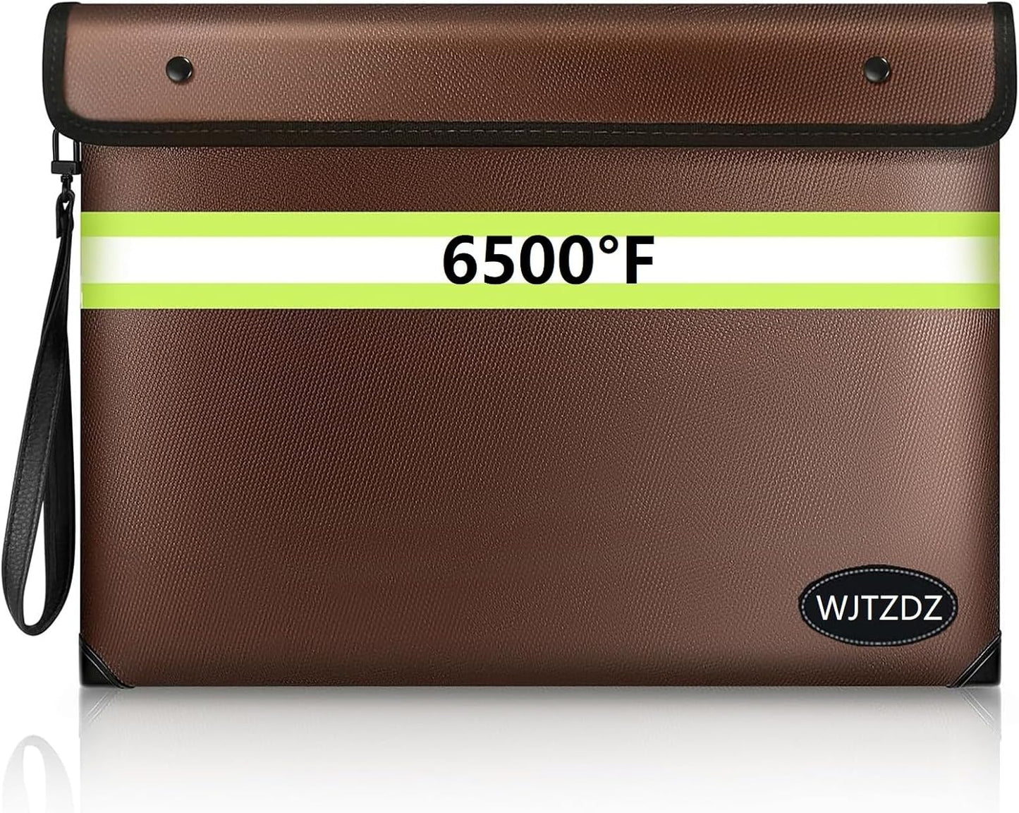 6500°F Fireproof Document Bag, Upgraded Fireproof/Waterproof Money Bag with Zipper/Reflective Strip,Storage Pouch for A4 Letter Size Document,Cash,Cell Phone,Passport