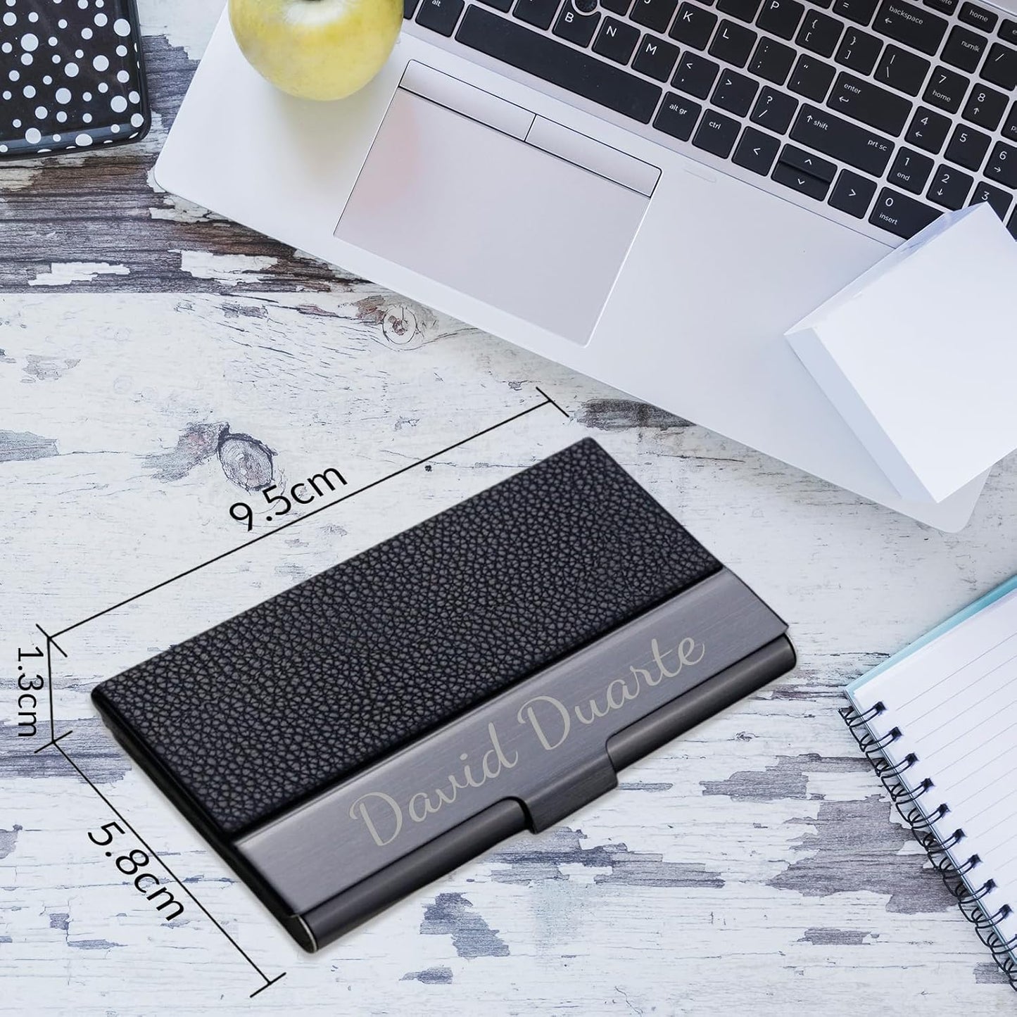 Taikuri Custom Business Card Holder Personalized Engraved Leather Business Card Case Holder Customized Your Text/Logo for Women/Men as Business/Unique Gift