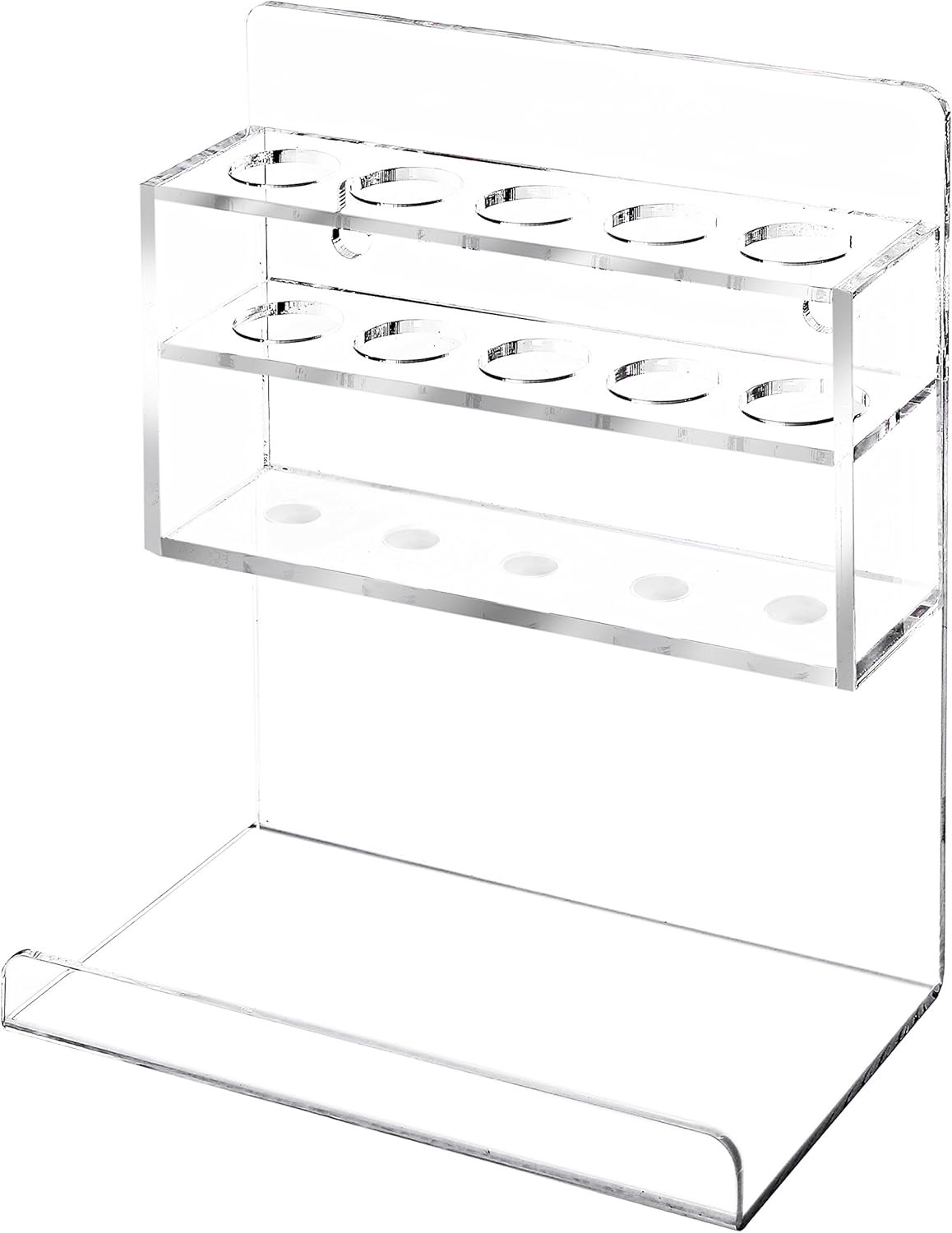 MyGift Wall Mounted Clear Acrylic Dry Erase Marker Holder Organizer for 5 Markers and Eraser, Hanging Whiteboard Accessories Rack for Office Home Dorm Classroom Meeting Room