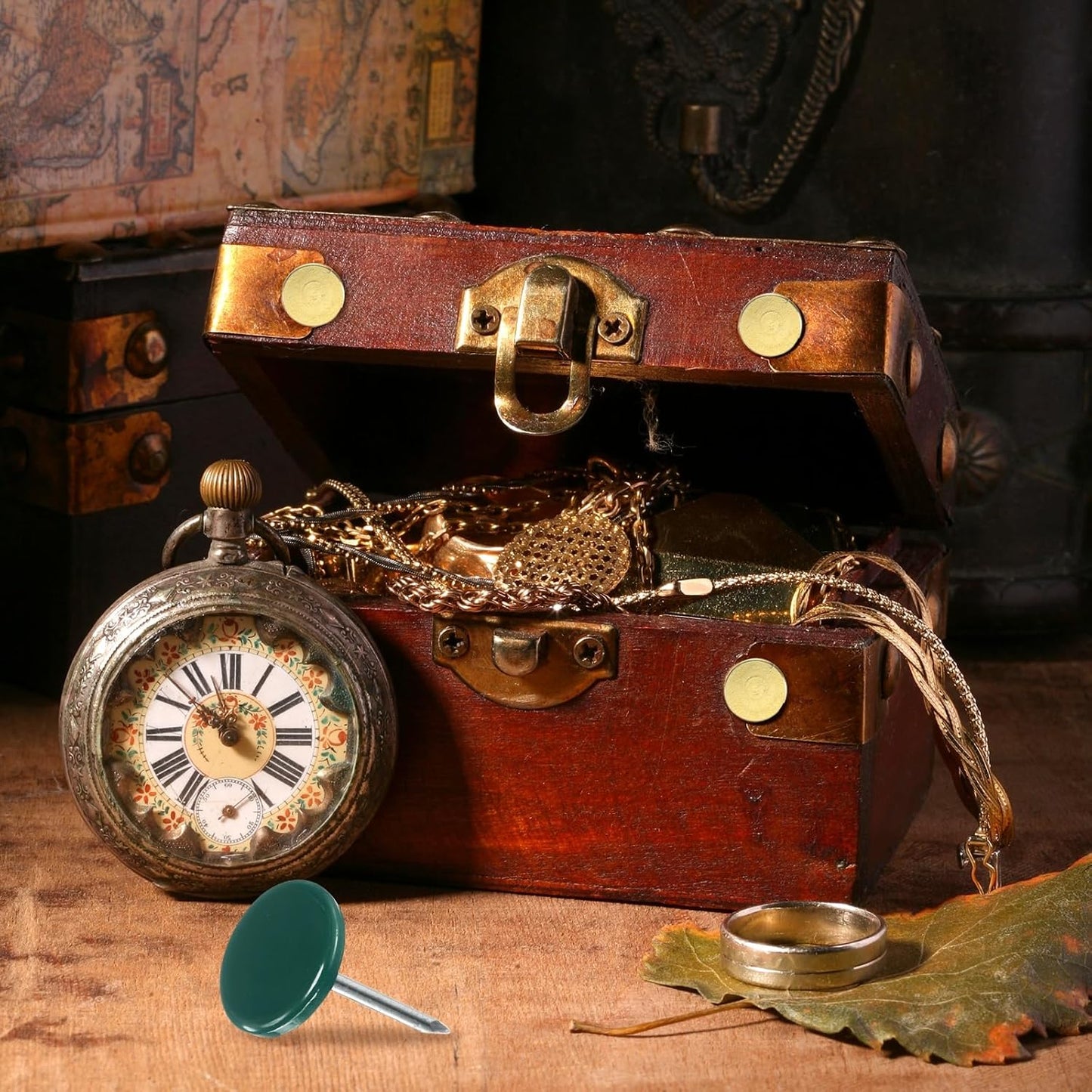 uxcell 100Pcs Upholstery Tacks, 11mmx17mm Flat Head Thumb Tack Decorative Furniture Nails Push Pins for Furniture Sofa Headboards, Green