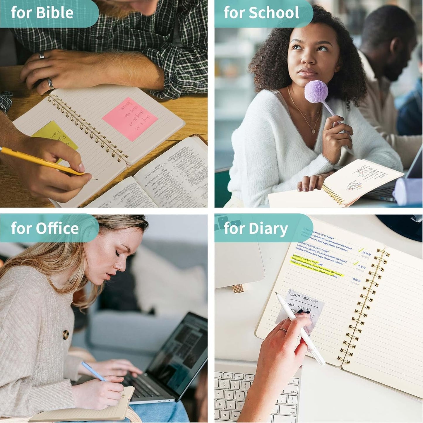 Lined Spiral Notebook College Ruled A5 Journal Book for Note Taking, 160 Pages Writing Journal for Office and Home School Supplies 5.75x8.125 inch (1-MintGreen)