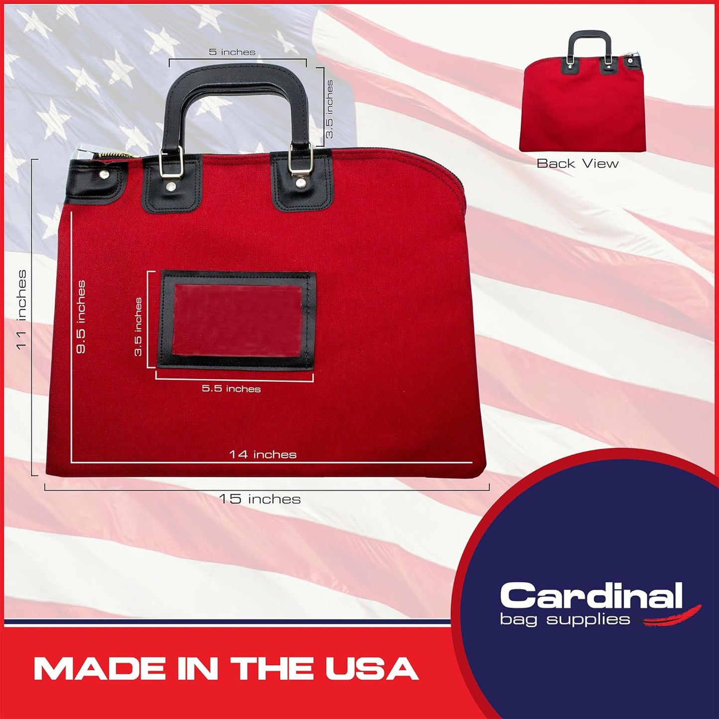 Fire Resistant Security Money Bag with Lock, Water Repellent, Safe Storage, Protects Important Valuables, 15 x 11 Inch (Red)