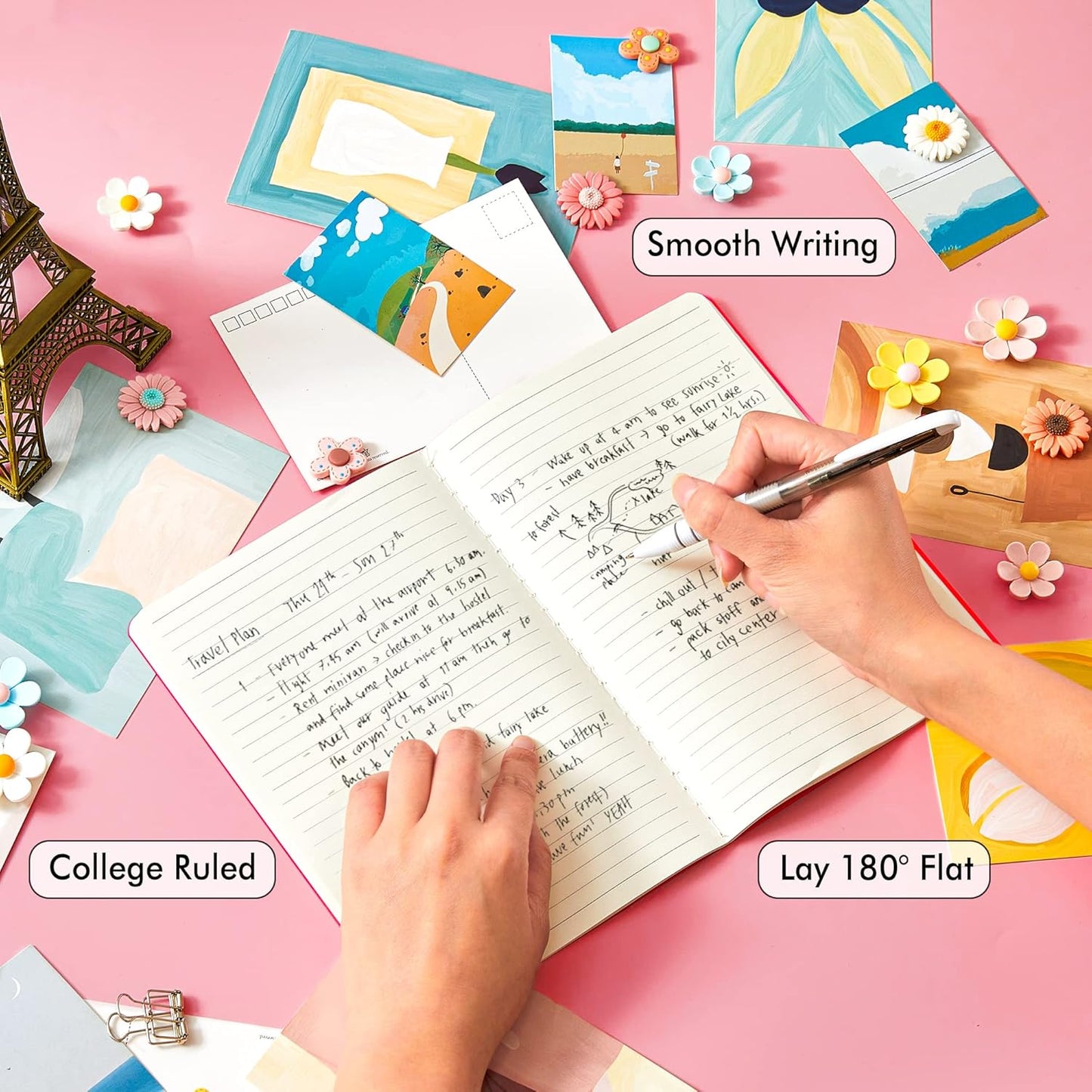 feela 36 Pack Soft Cover Journal Bulk, Lined Blank Travel Journal for Women Men Writing, Notebooks College Ruled for Work, Note Taking Notebook School Business Supplies, 8.2” x 5.5”, A5, Red