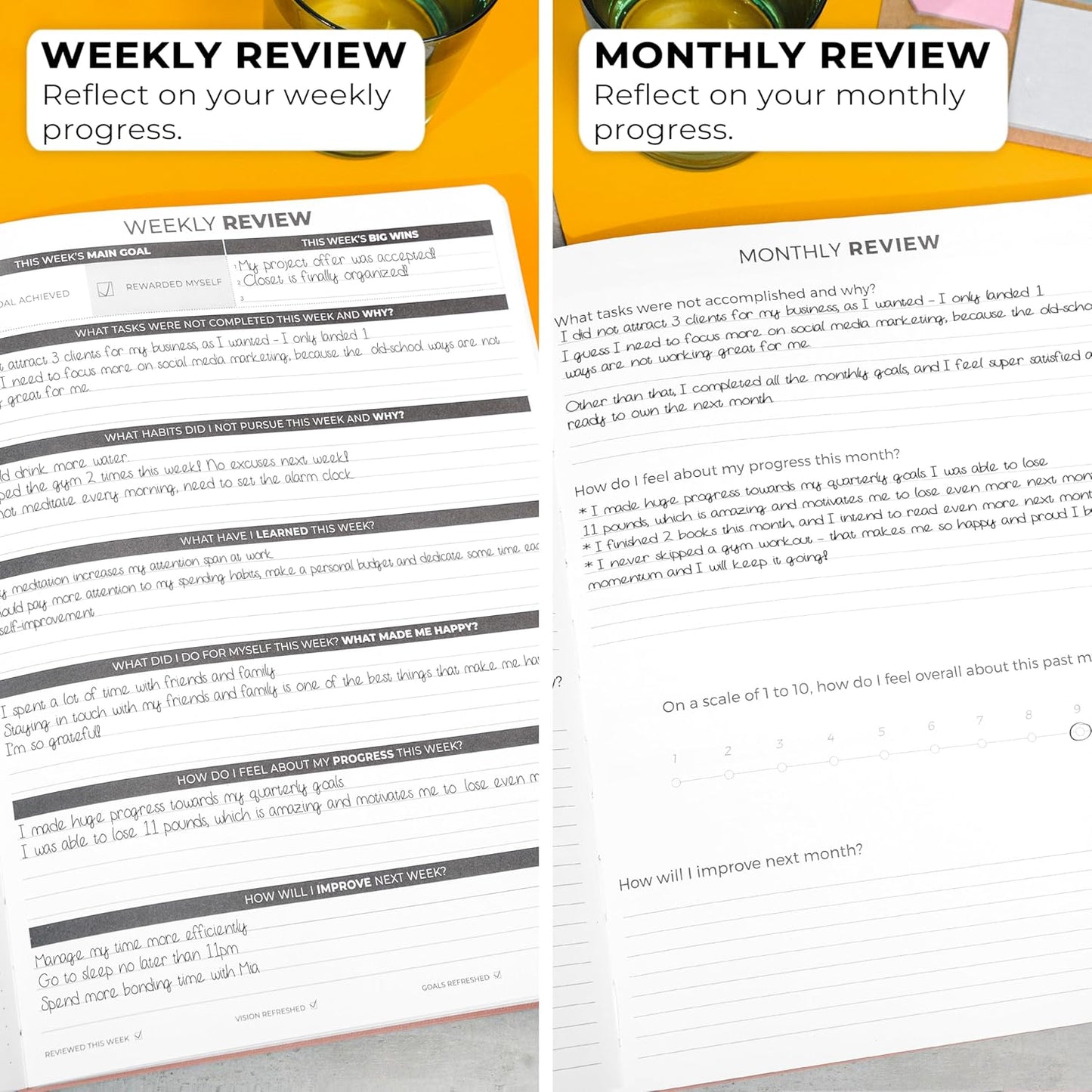 Clever Fox Planner Daily PRO - 8.5 x 11" A4 Size Daily Life Planner and Gratitude Journal to Increase Productivity, Time Management and Hit Your Goals - Undated - Lasts 3 Months (Rose Gold)