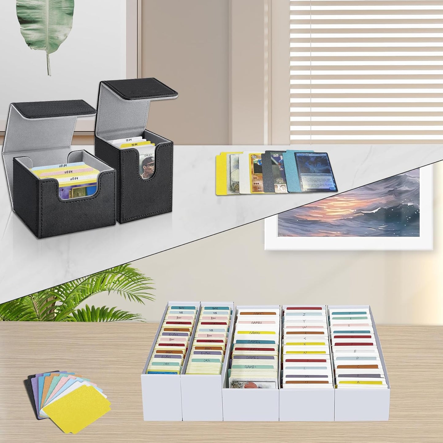 Trading Card Dividers, Multicolor 200-Pack Paper Card Dividers for MTG, TCG, Sports Card Organizer, Fits Standard Card Storage Boxes