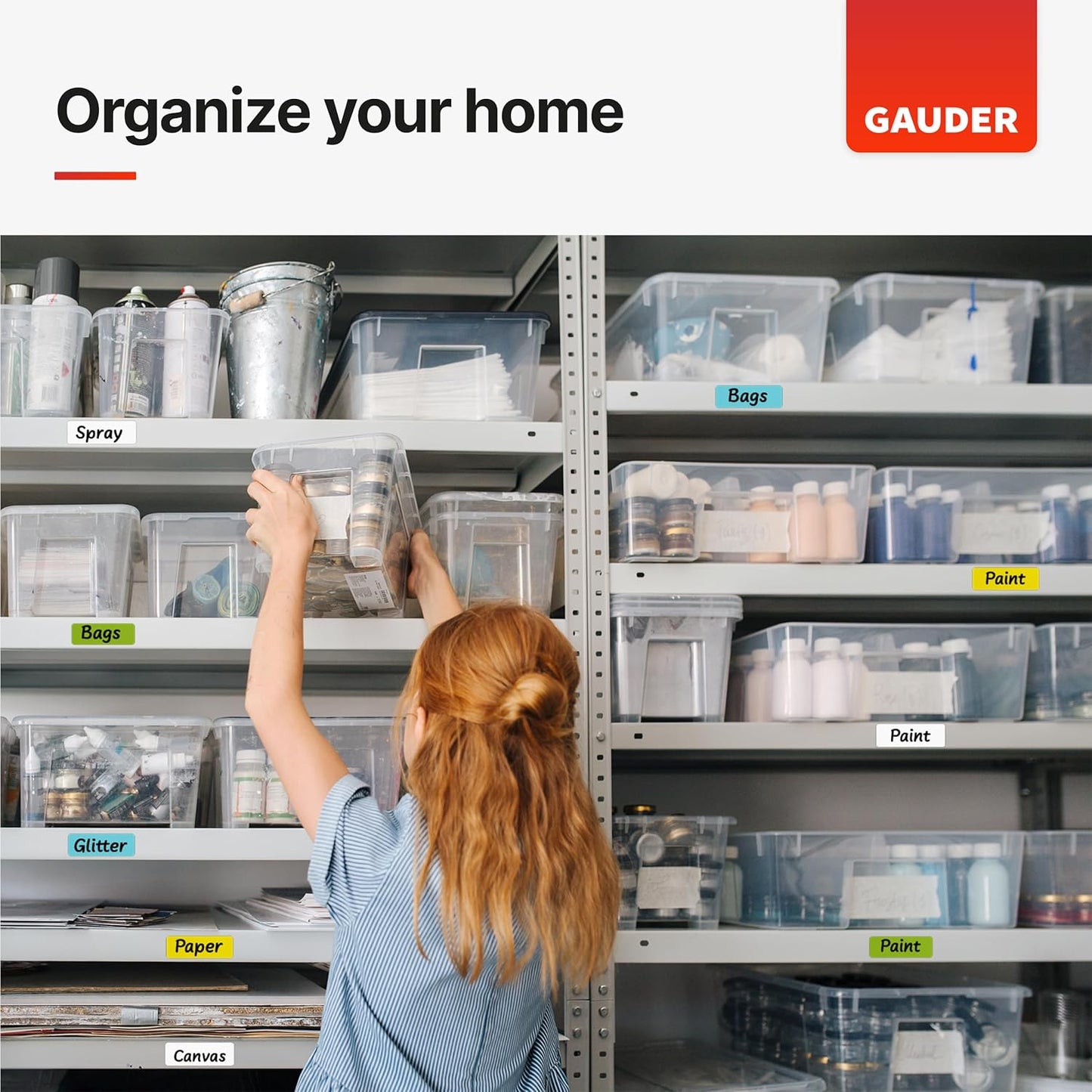 GAUDER Magnetic Labels Writable - Reusable Magnet Tags for Whiteboard, Chalkboard, Kanban Board and Refrigerator - Magnet Cards with Marker (30 Pack - 3 Sizes)