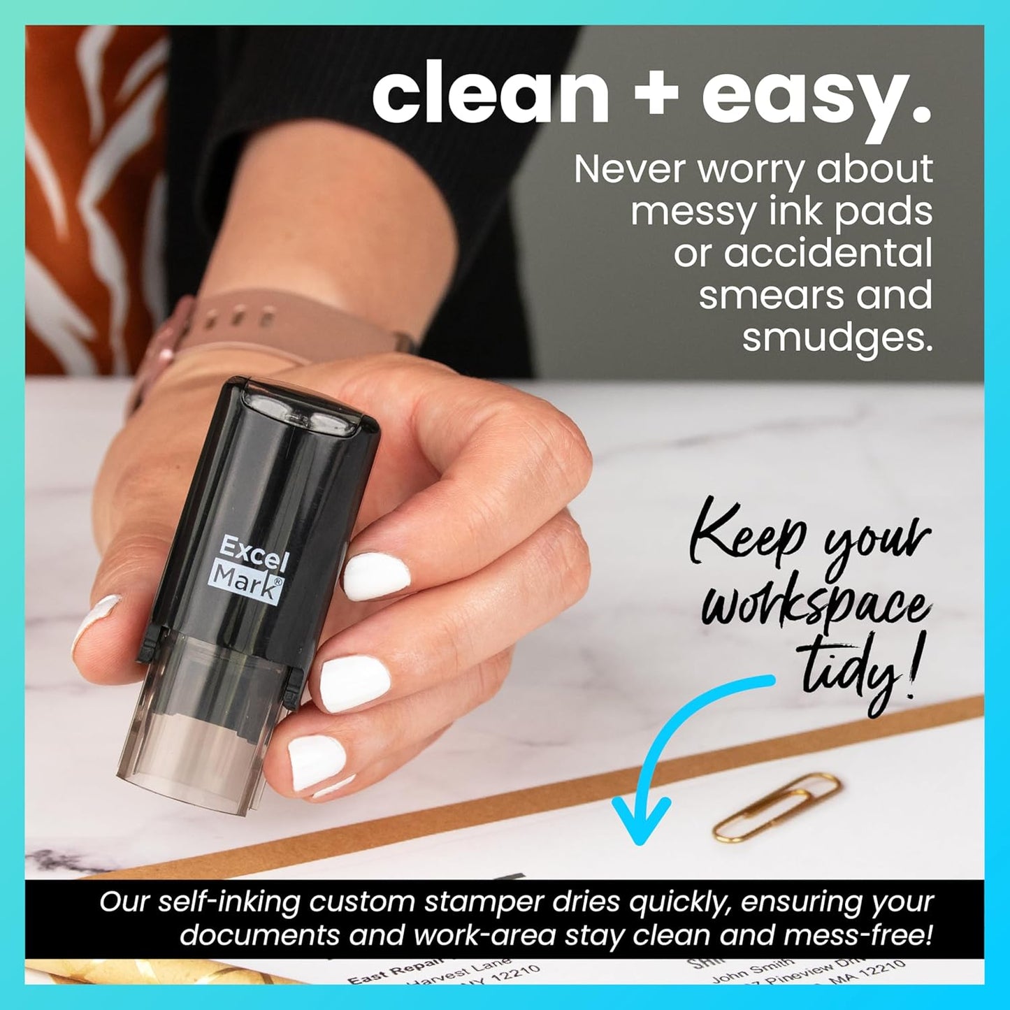 ExcelMark Self-Inking Round Teacher Stamp (Star)