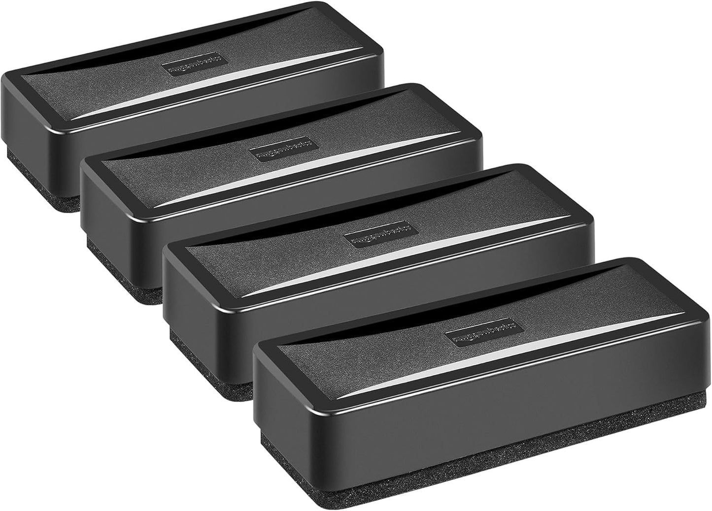 Amazon Basics Dry-Erase Whiteboard Eraser, for School, Office, Home, and Classroom, Black, 4-Pack,