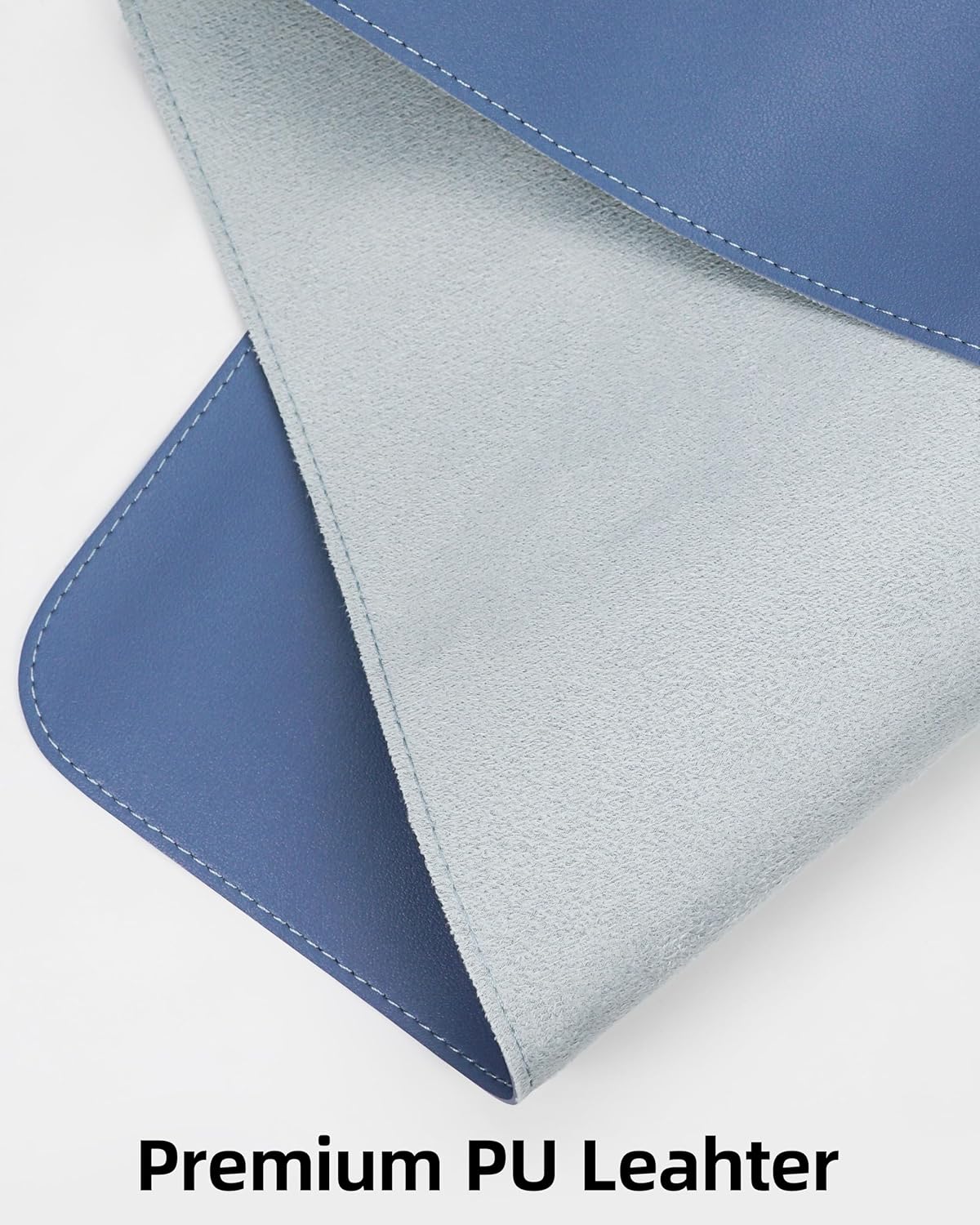 Desk Pad Mat - Leather Desk Pad Protector for Office and Home - Desk Organization and Accessories - Ideal for Large Mouse Pad and Desk Mats on Top of Desks(Grey Blue,31.5" x 15.7")