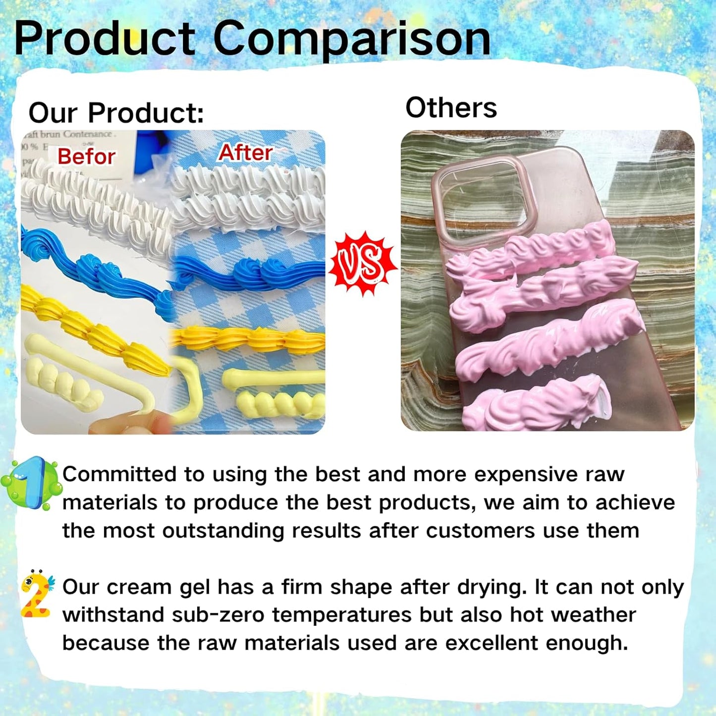 ASTRYAS Cream Glue,10Pcs 100g Decoden Fake Whipped Cream Glue DIY Phone Case Kit with Plastic Piping Tip for DIY Handmade Craft Decoration - Pony Color