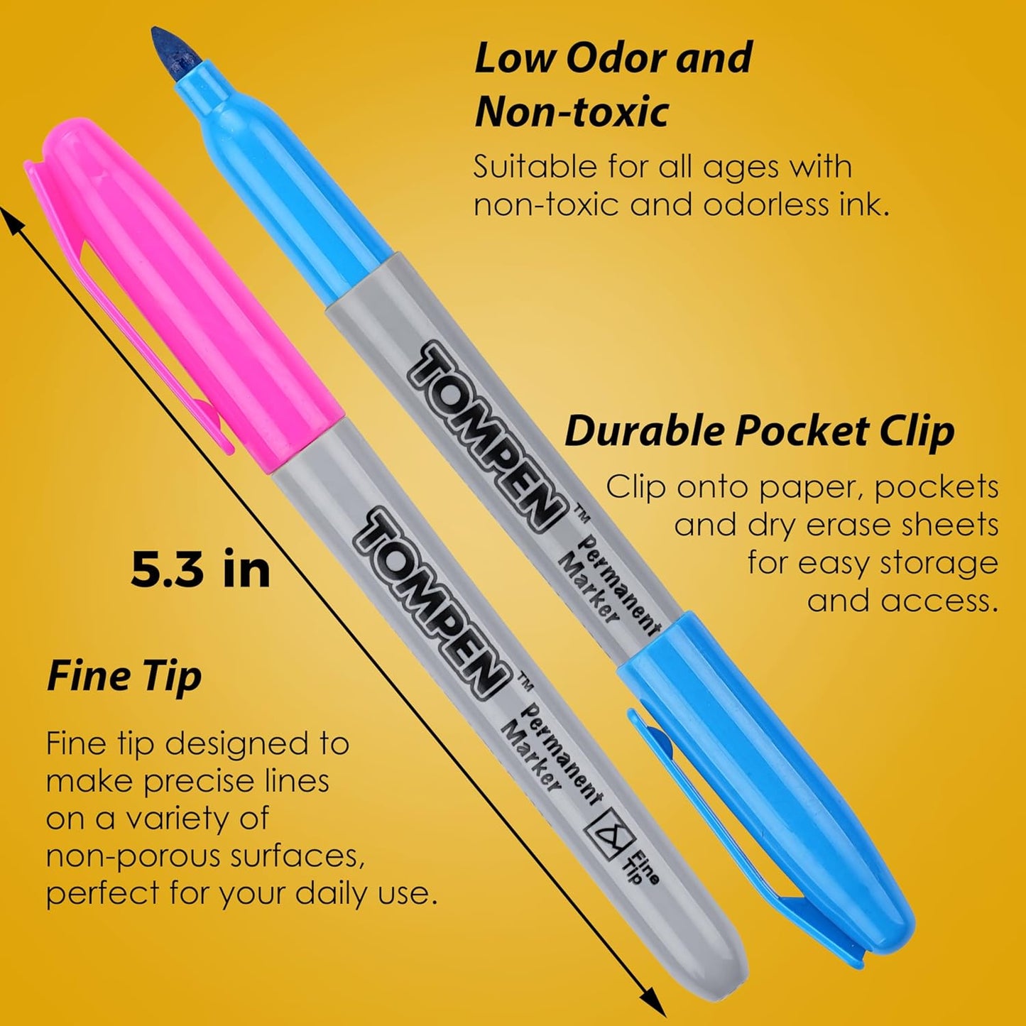 Permanent Markers,Fine Tip,160 Pack Bulk,16 Assorted Multicolor Colors,Waterproof Permanent Marker Pens with Quick Drying on Wood,Plastic,Paper,Metal,Mirror for Office School Classroom Home